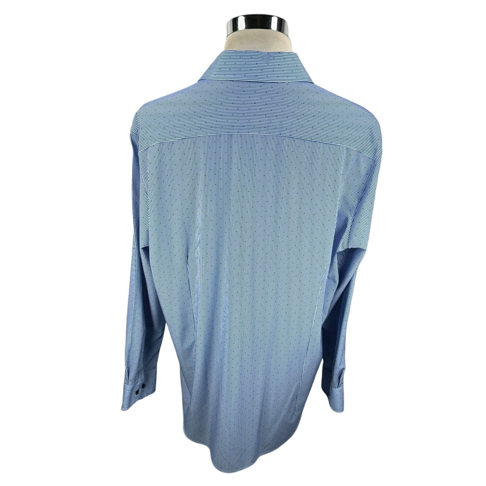 Other WRK Dress Shirt Men's 18 Blue 4 Way Stretch Slim Spread Size US XL / EU 56 / 4 - 5 Thumbnail