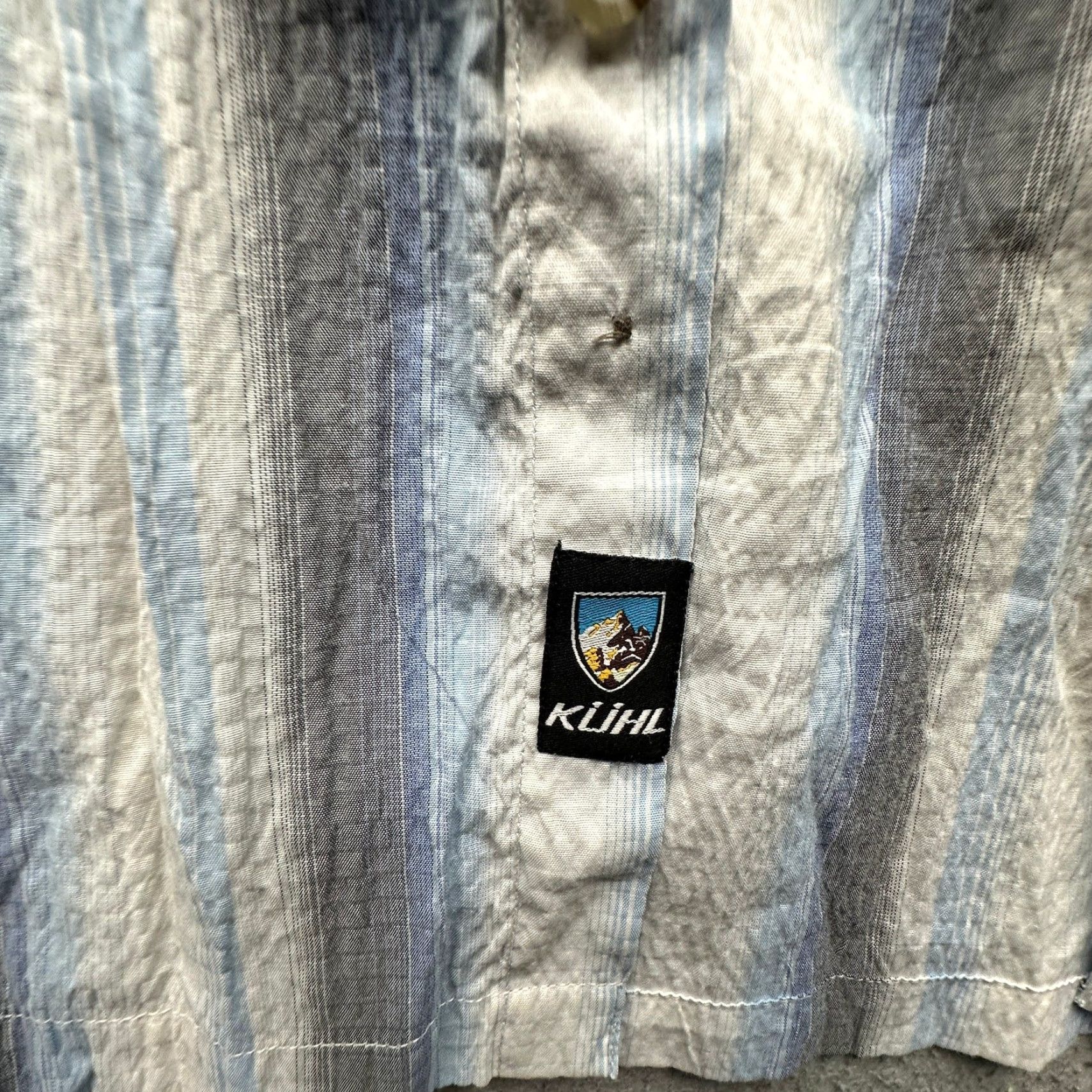 Vintage Kuhl Vertical Striped Blue White Mens Shirt XL Short Sleeve Hiking Button Up Shirt Mens XL Blue White Striped Casual Workwear Size US XL / EU 56 / 4 - 6 Thumbnail