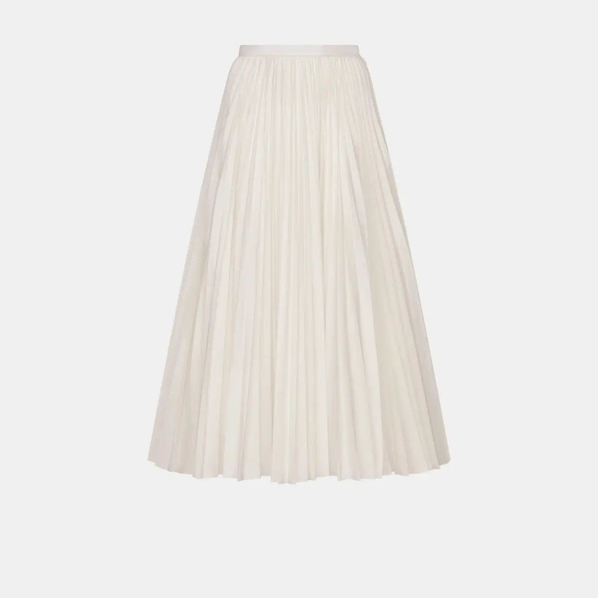 o1w1db10225 Mid-Length Pleated Skirt in Ecru