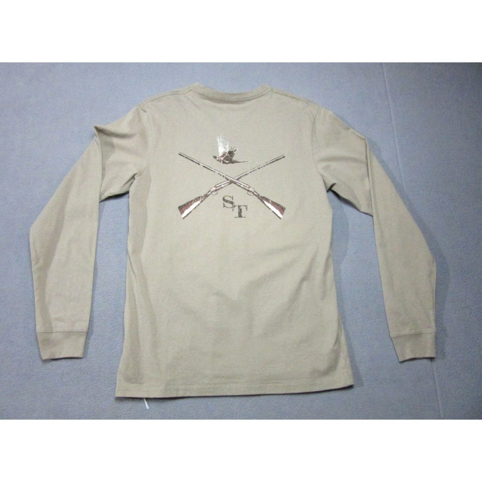 Southern Tide Southern Tide Shirt Mens Medium Brown Long Sleeve Hunting Outdoor Hiking Graphic Print Crew Neck Logo Pockets Regular Cotton Knit Duck Outdoor Mens Size US M / EU 48-50 / 2 - 7 Thumbnail