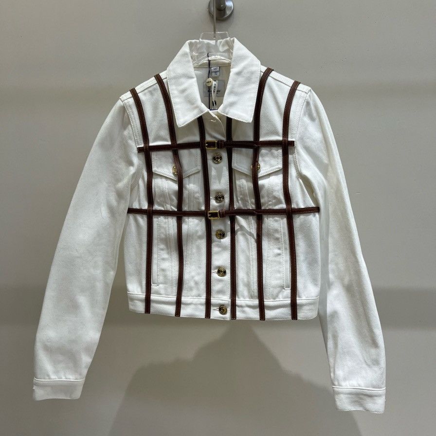 Burberry Burberry White Long Sleeve Denim Jacket Size XS / US 0-2 / IT 36-38 - 1 Thumbnail