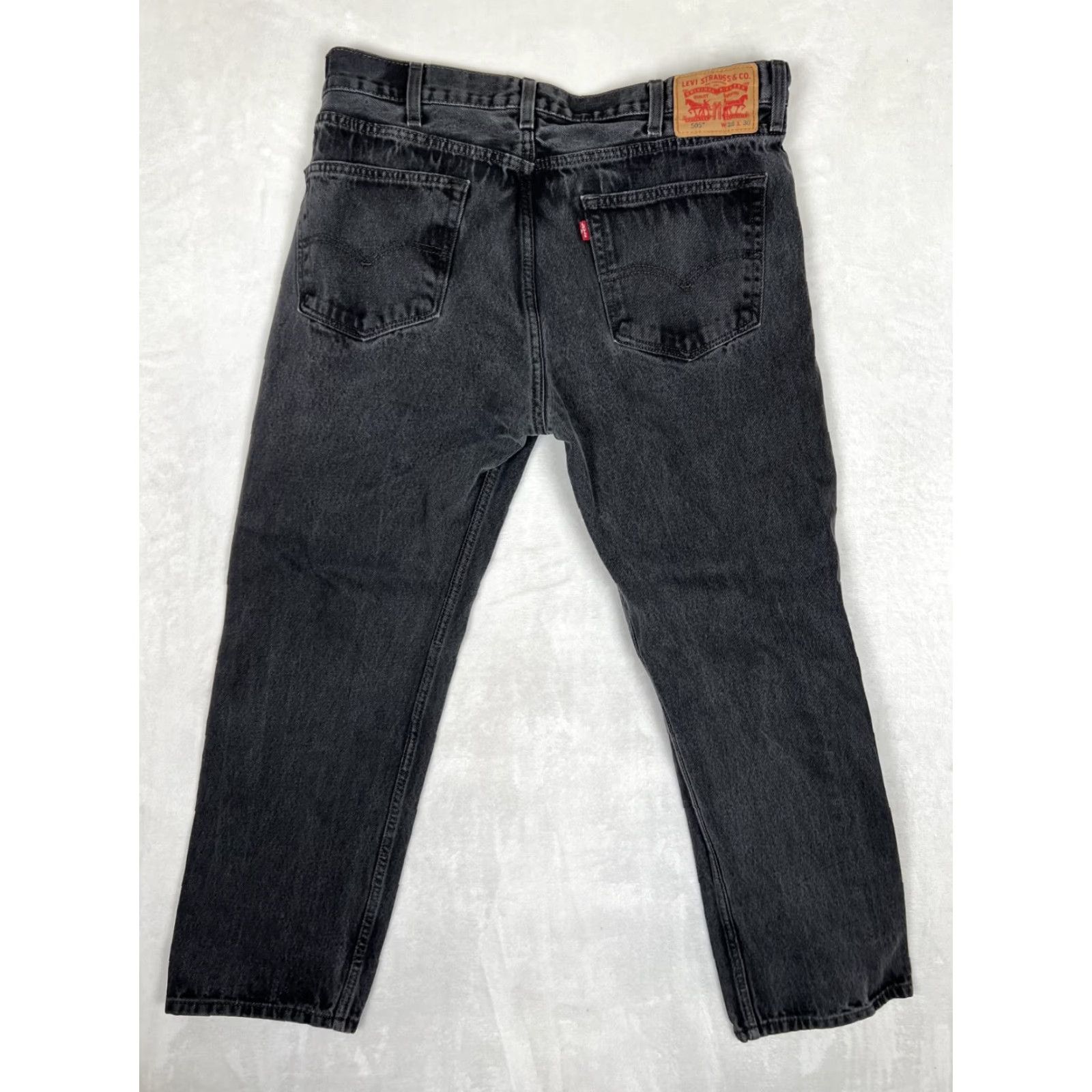 Levi's VINTAGE Levi’s 505 Jeans Black Denim Regular 36x30 29in Inseam 5-Pocket Grunge 90s USA Men Size US 32 / EU 48 - 4 Thumbnail