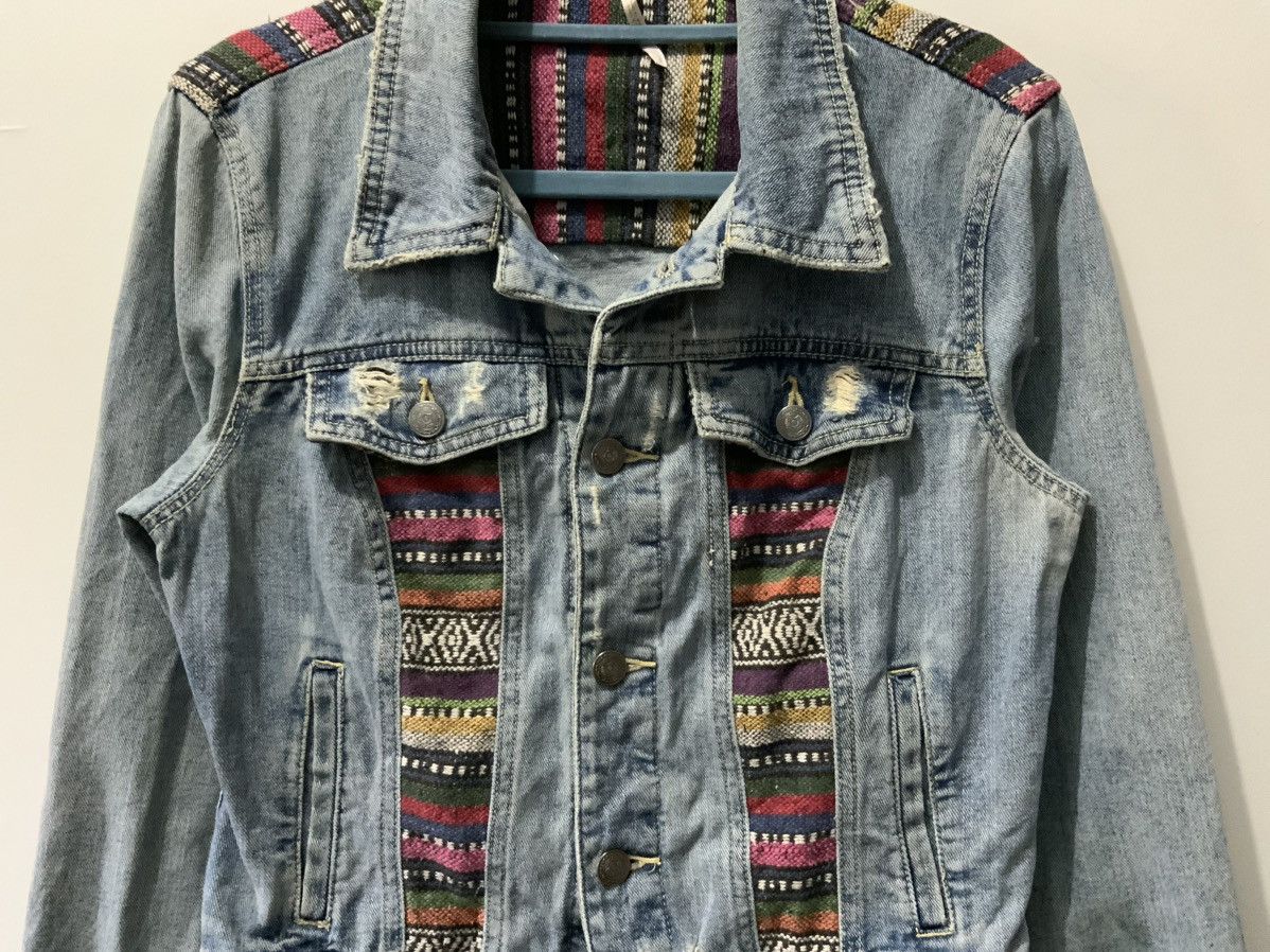 If Six Was Nine Free People Navajo Patchwork Distressed Kmrii Jacket Size US XS / EU 42 / 0 - 4 Thumbnail