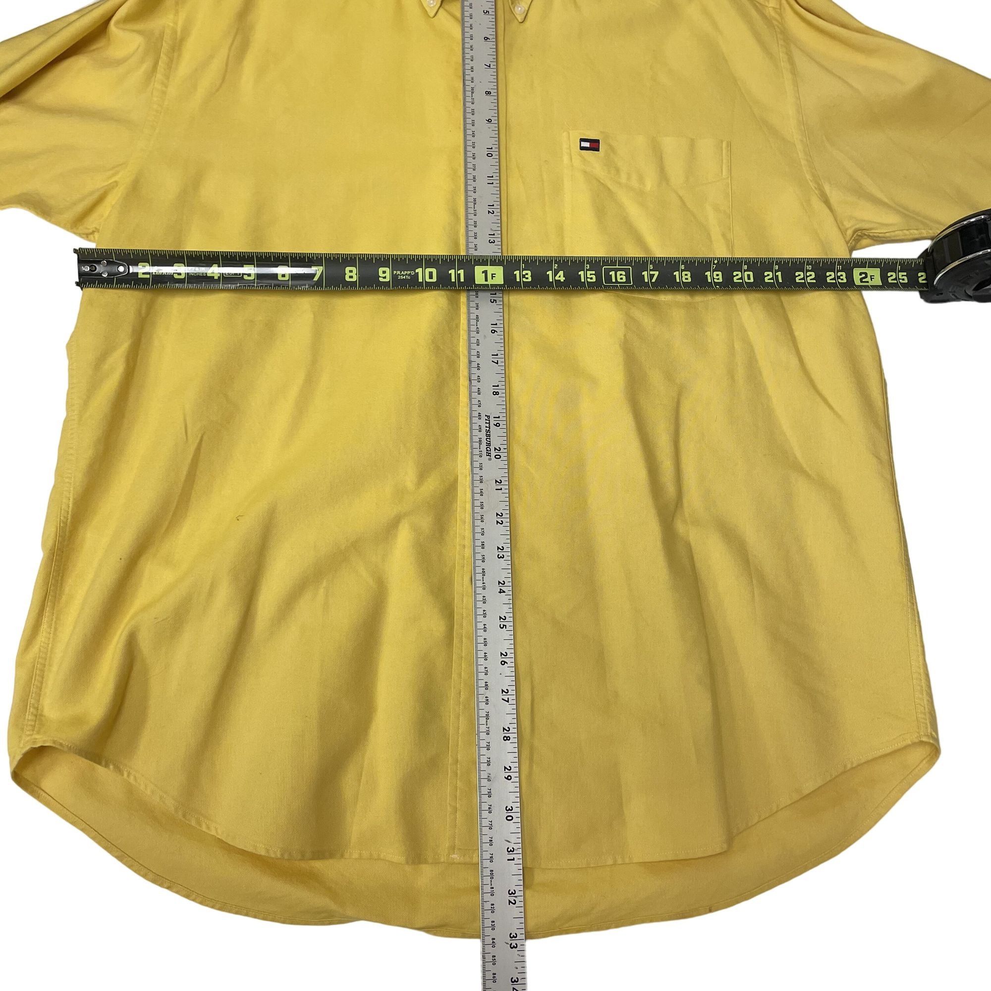 Tommy Hilfiger Vtg Tommy Hilfiger SOLID YELLOW Oxford Flag Streetwear Shirt Size US L / EU 52-54 / 3 - 7 Thumbnail