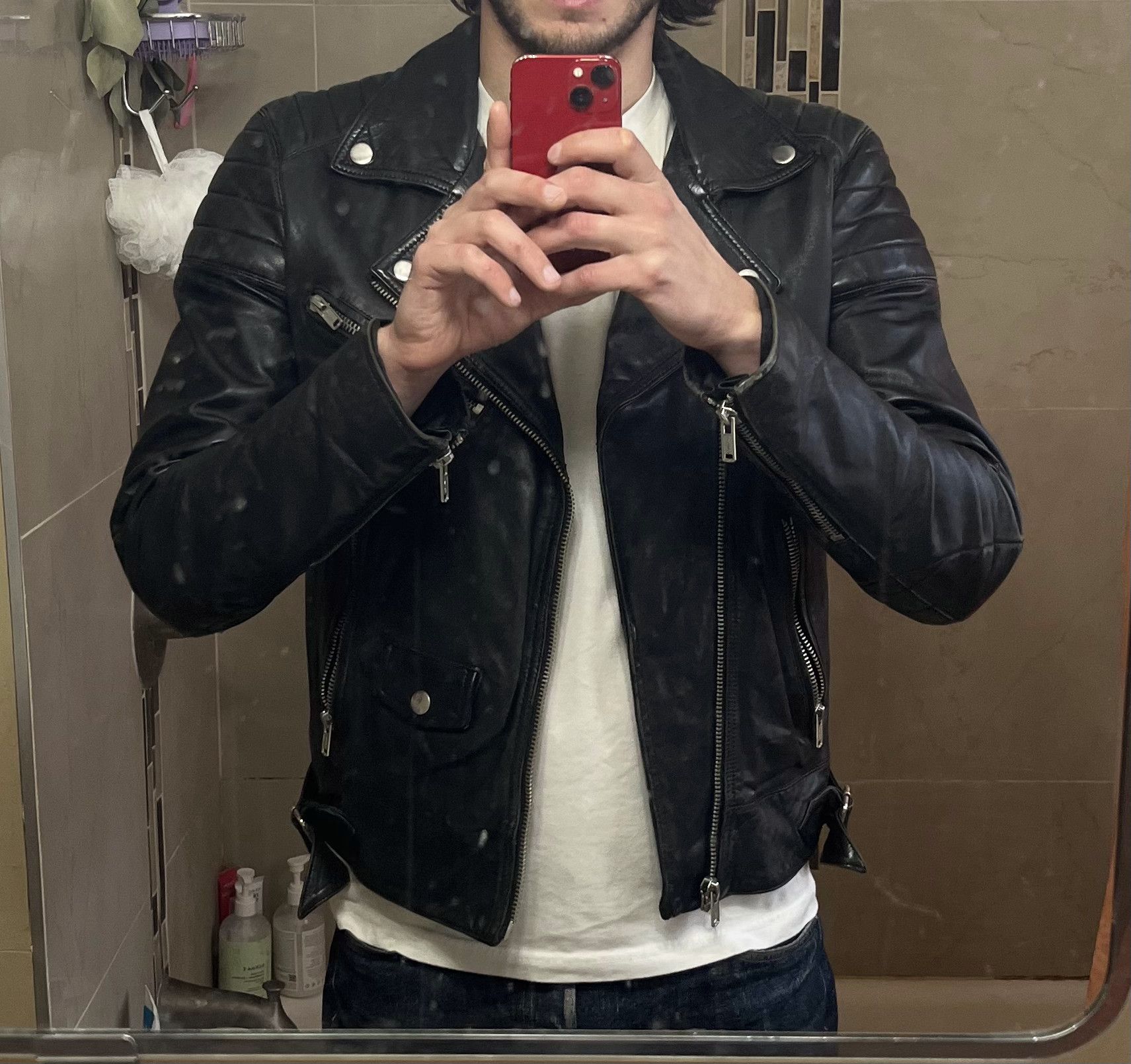 Blk Dnm Leather Moto Jacket Size US M / EU 48-50 / 2 - 2 Thumbnail