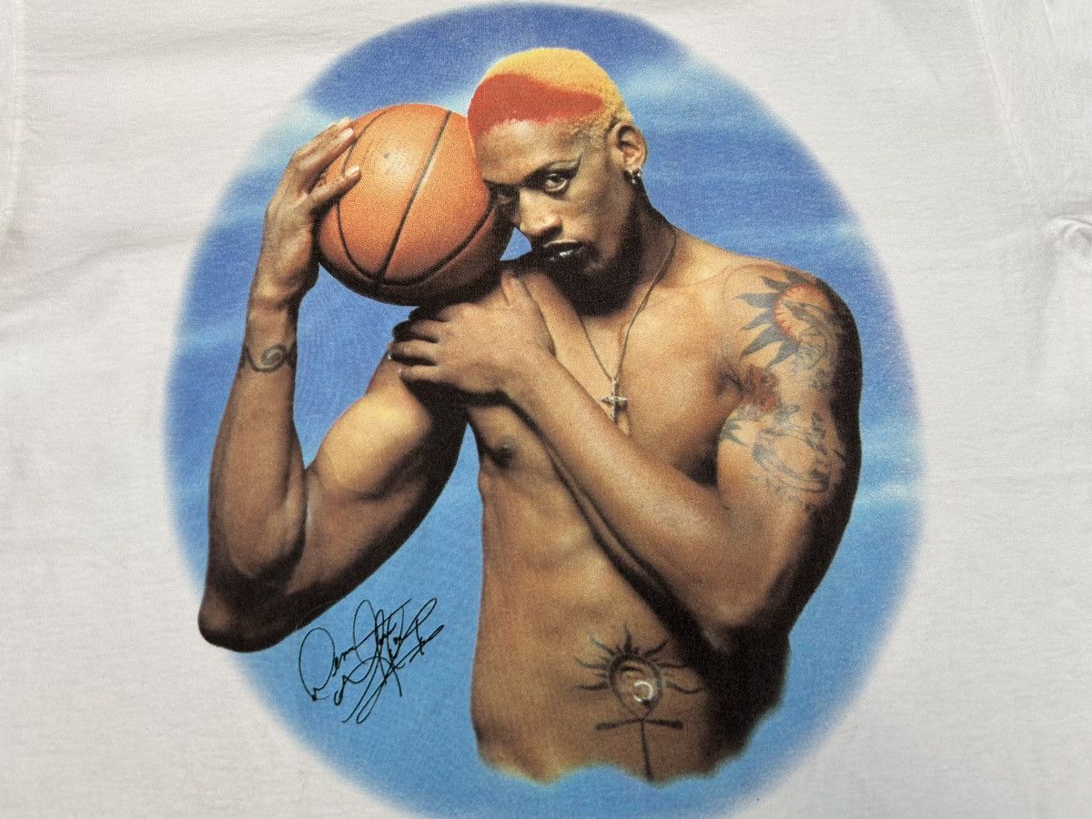 NBA × Vintage *RARE* Vintage 90s Dennis Rodman (Single Stitch) Size US L / EU 52-54 / 3 - 3 Thumbnail
