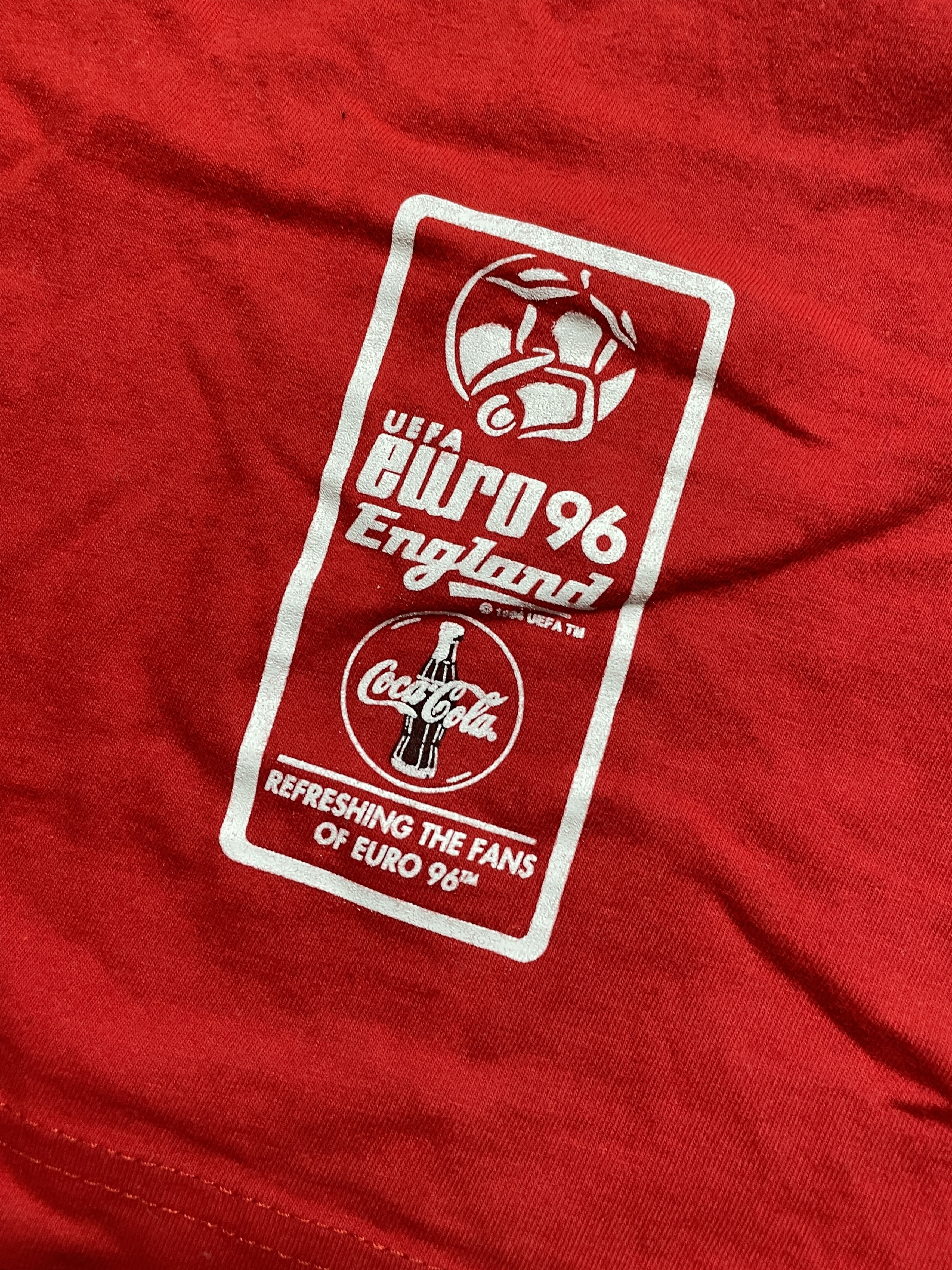 Coca Cola ❗️RARE❗️Vintage 1996 UEFA Euro England Coca Cola T-Shirt Size US L / EU 52-54 / 3 - 3 Thumbnail