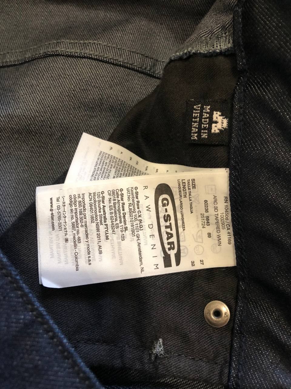 G-Star G-Star Raw Tapered Navy Men Jeans STREETWEAR Size US 27 - 3 Thumbnail
