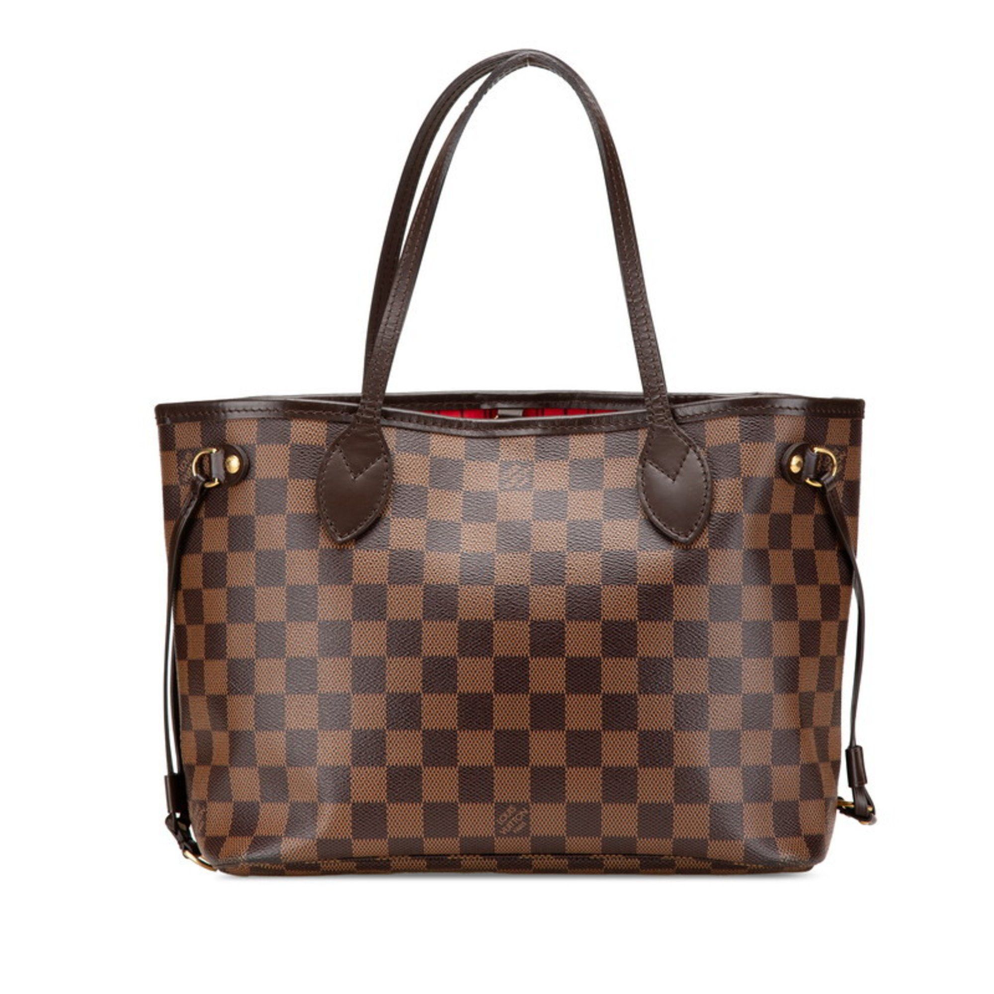 Louis Vuitton Damier Neverfull PM Tote Bag Handbag N41359 Ebene Brown Leather Women's LOUIS VUITTON