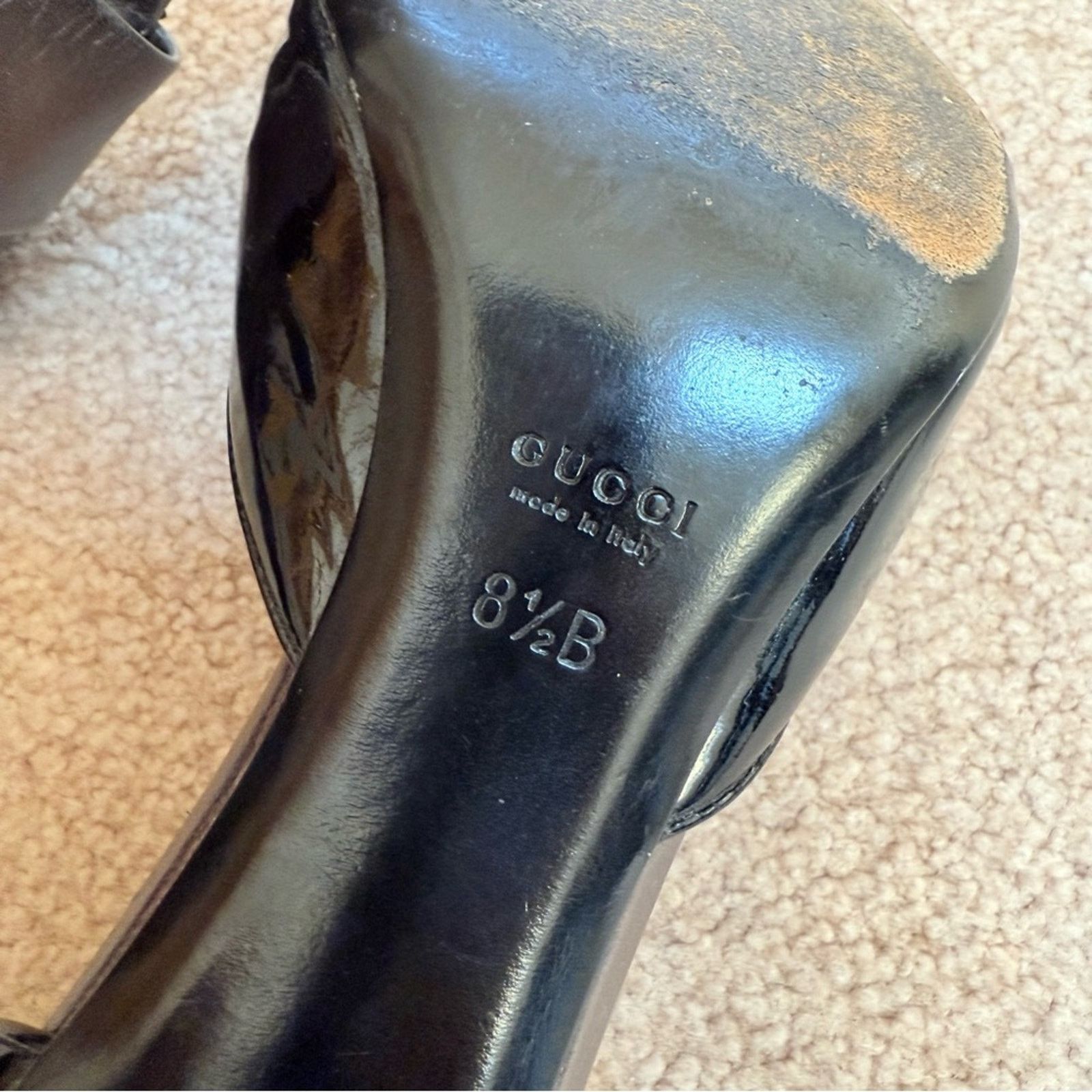Gucci Gucci Gunmetal Silver Gray Leather D'Orsay Peeptoe Heels 8.5 Size US 8.5 / IT 38.5 - 6 Thumbnail