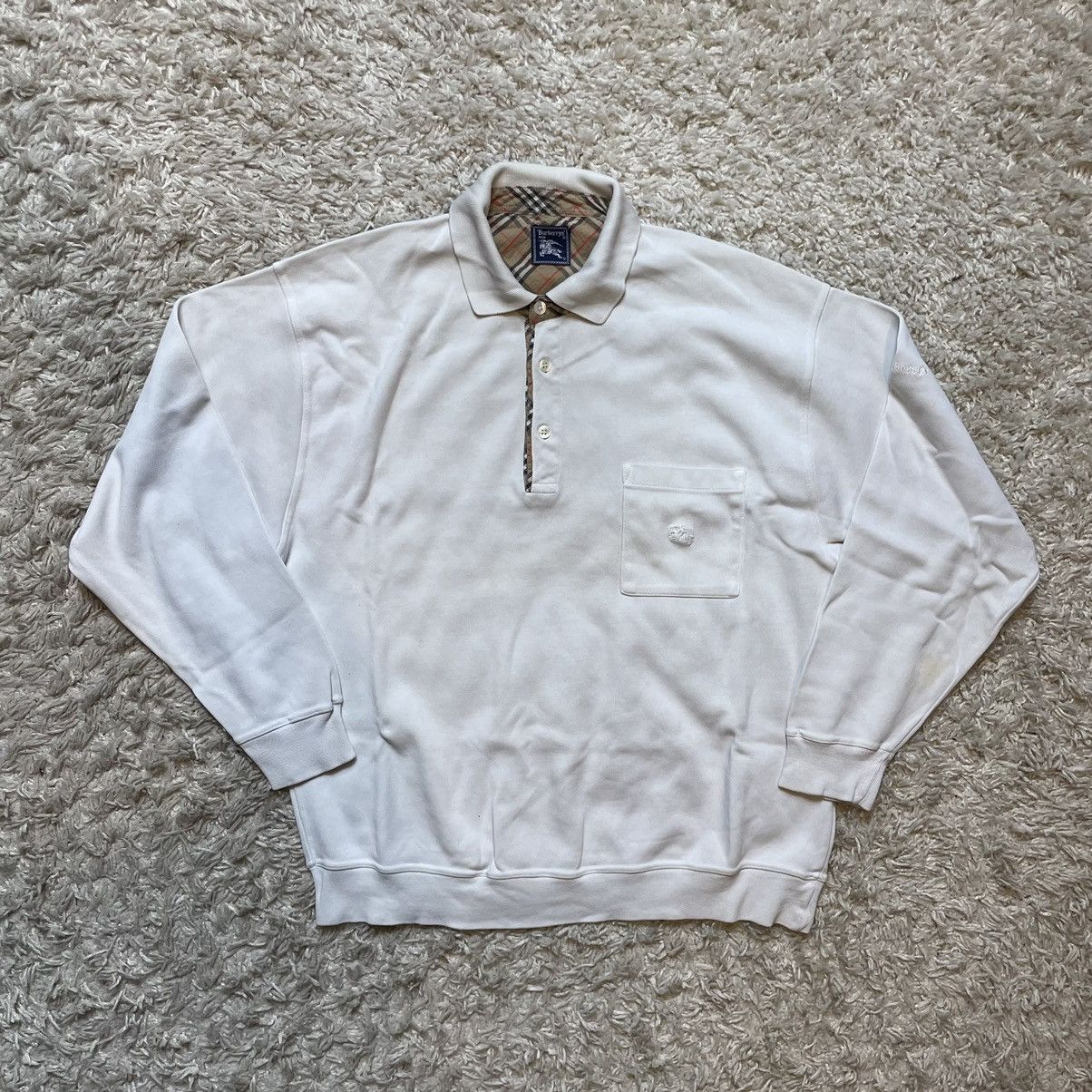 Burberry × Designer × Vintage Vintage Burberry Long Sleeve Polo t-shirt Size US M / EU 48-50 / 2 - 1 Thumbnail