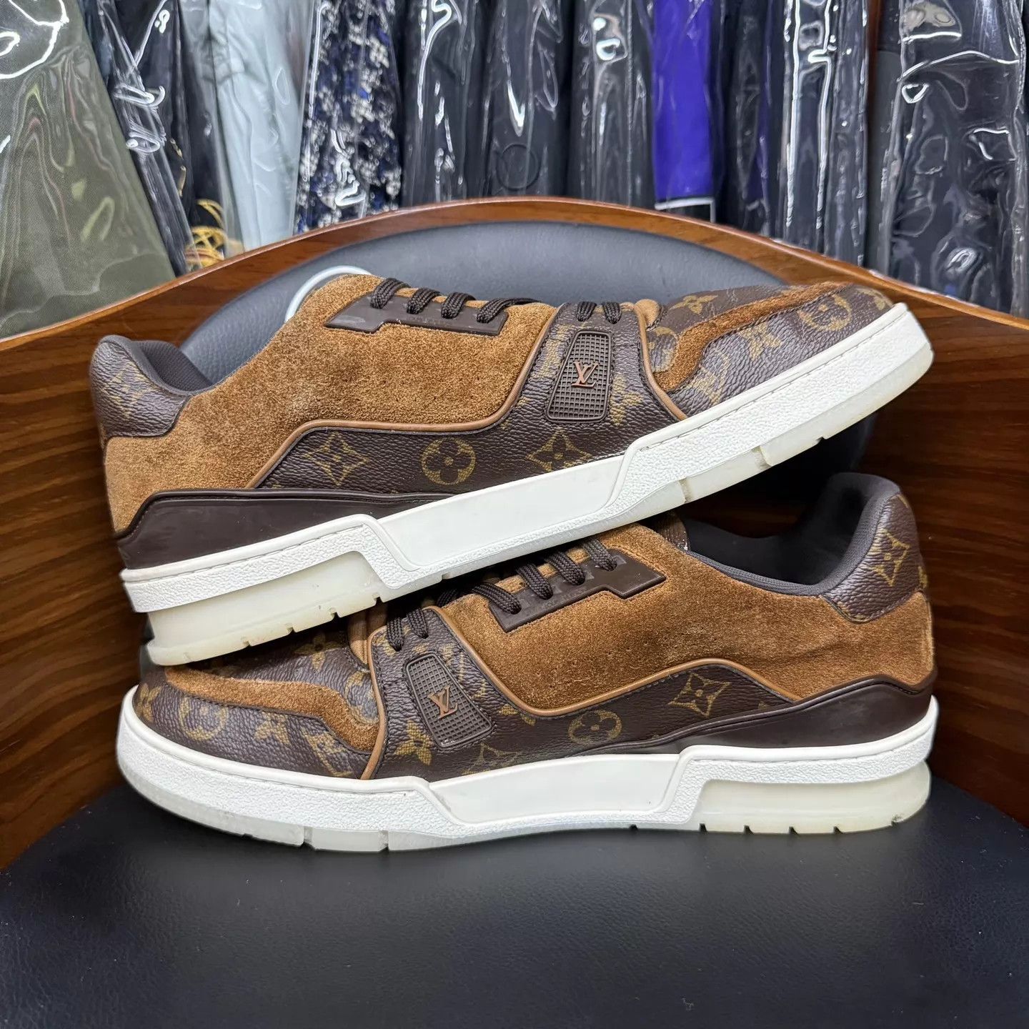 Louis Vuitton LV Trainer Brown Monogram UK10/44 Lightly Used Size US 11 / EU 44 - 7 Thumbnail