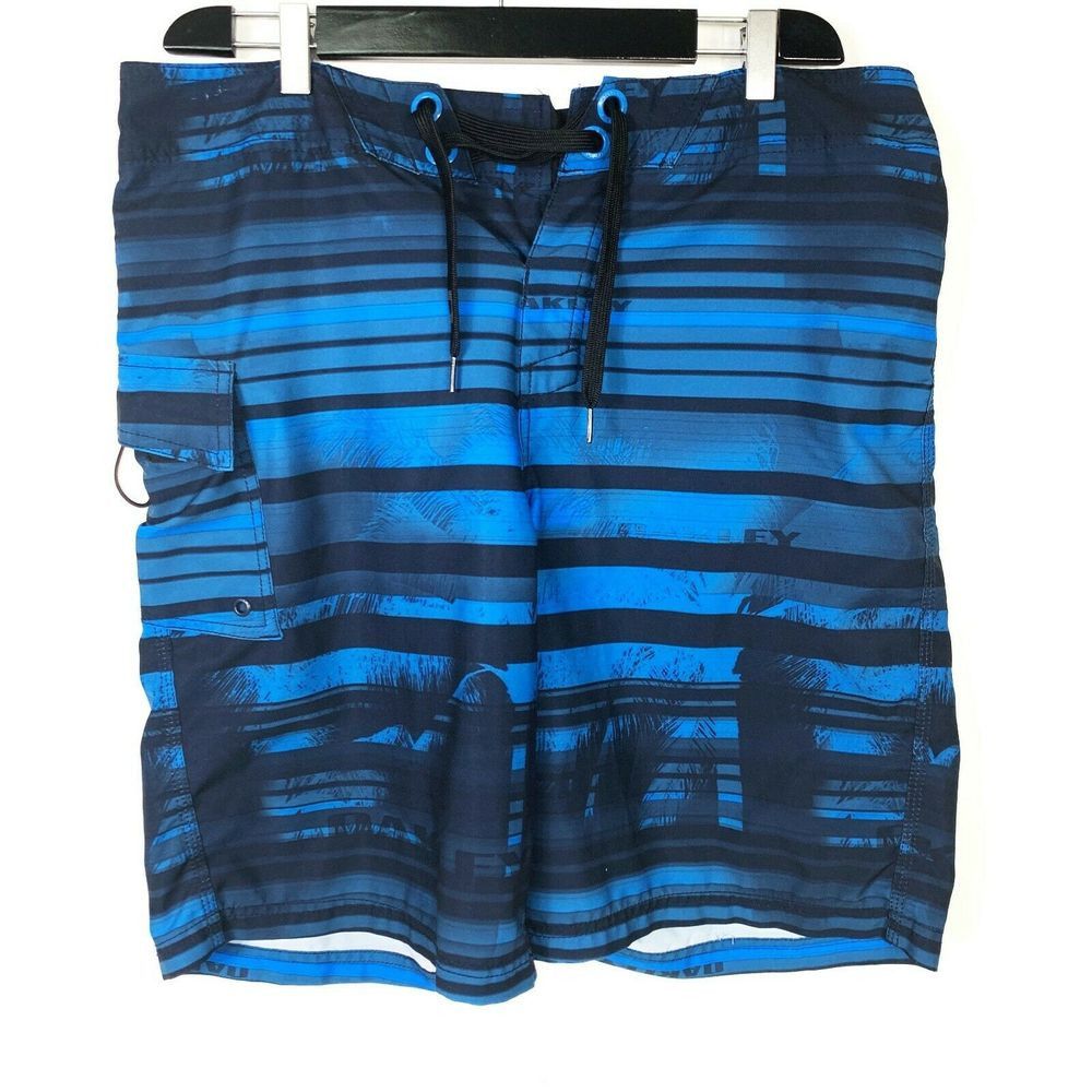 Oakley Oakley 36 Swim Trunks Surf Board Shorts Blue Swimming Stripe Size US 36 / EU 52 - 1 Thumbnail