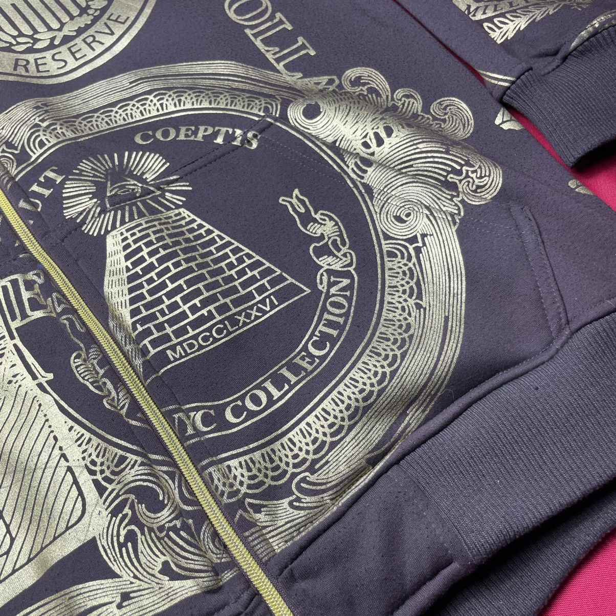 Other VTG Hundred Dollar Bill Graphic Zip Hoodie–Gold Full Print Size US L / EU 52-54 / 3 - 7 Thumbnail