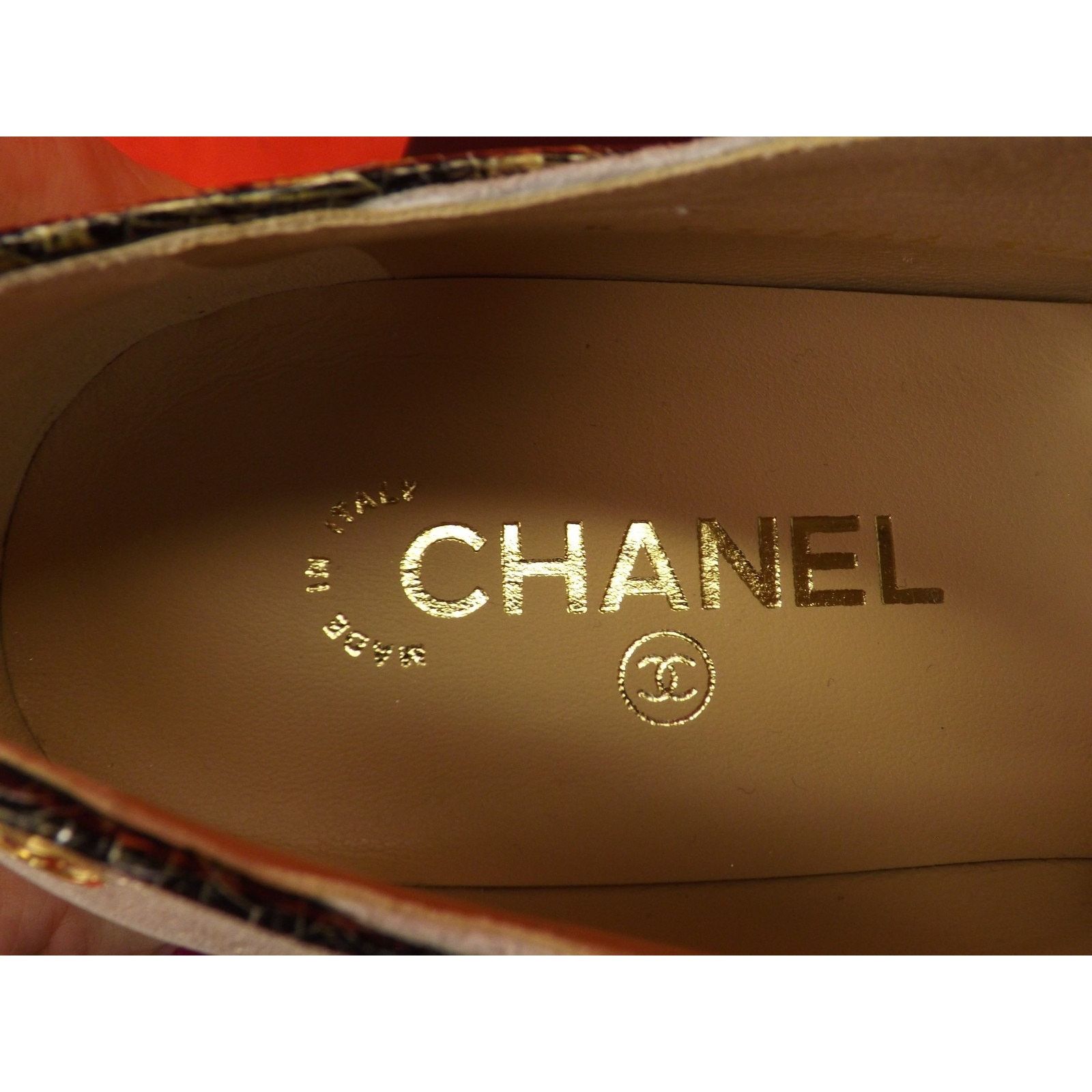 Chanel CHANEL G31564 TWO TONE BLACK LEATHER CC LOGO OXFORDS 38 $1K Size US 8 / IT 38 - 11 Thumbnail