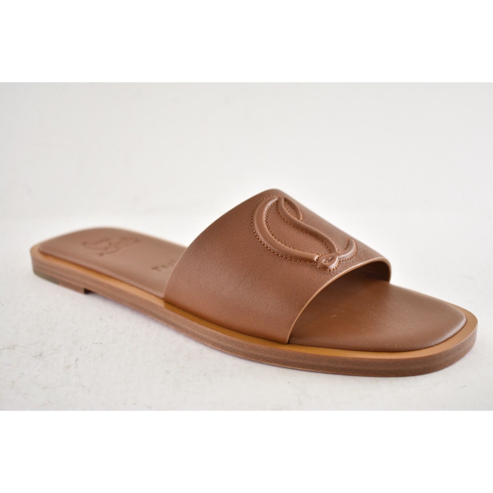 Christian Louboutin Christian Louboutin CL Mule Flat Cuoio Brown Leather Slide Size US 9.5 / IT 39.5 - 4 Thumbnail