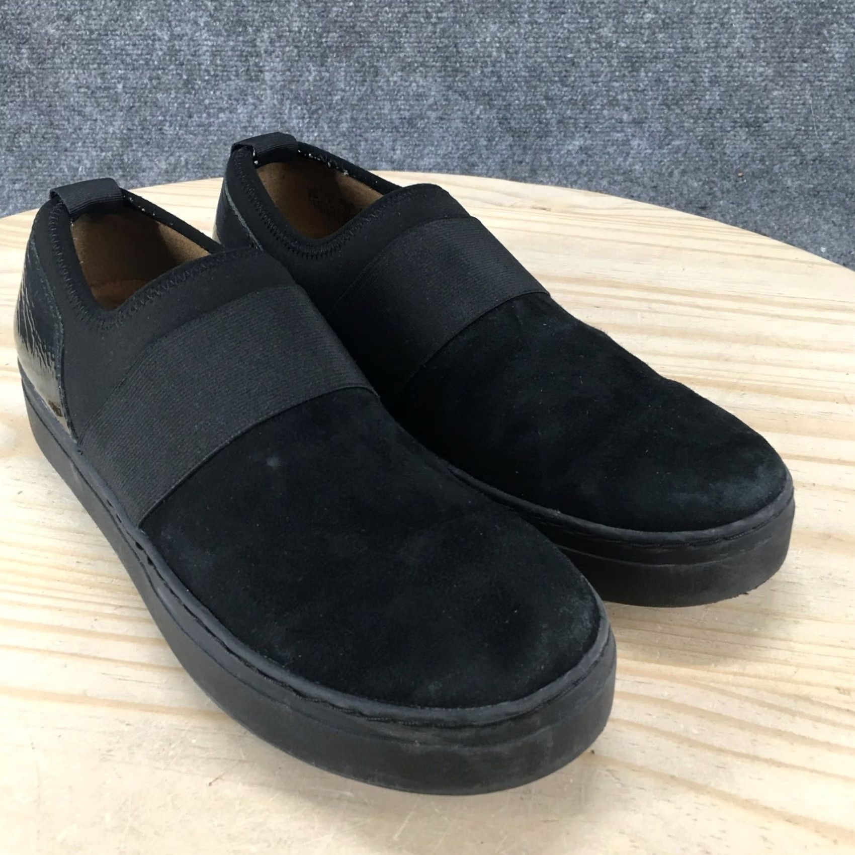Naturalizer Naturalizer Cassey Shoes Womens 8 Wide Slip On Flats Black Leather Casual Suede Low Top Flat Heel Walking Size M / US 6-8 / IT 42-44 - 3 Thumbnail