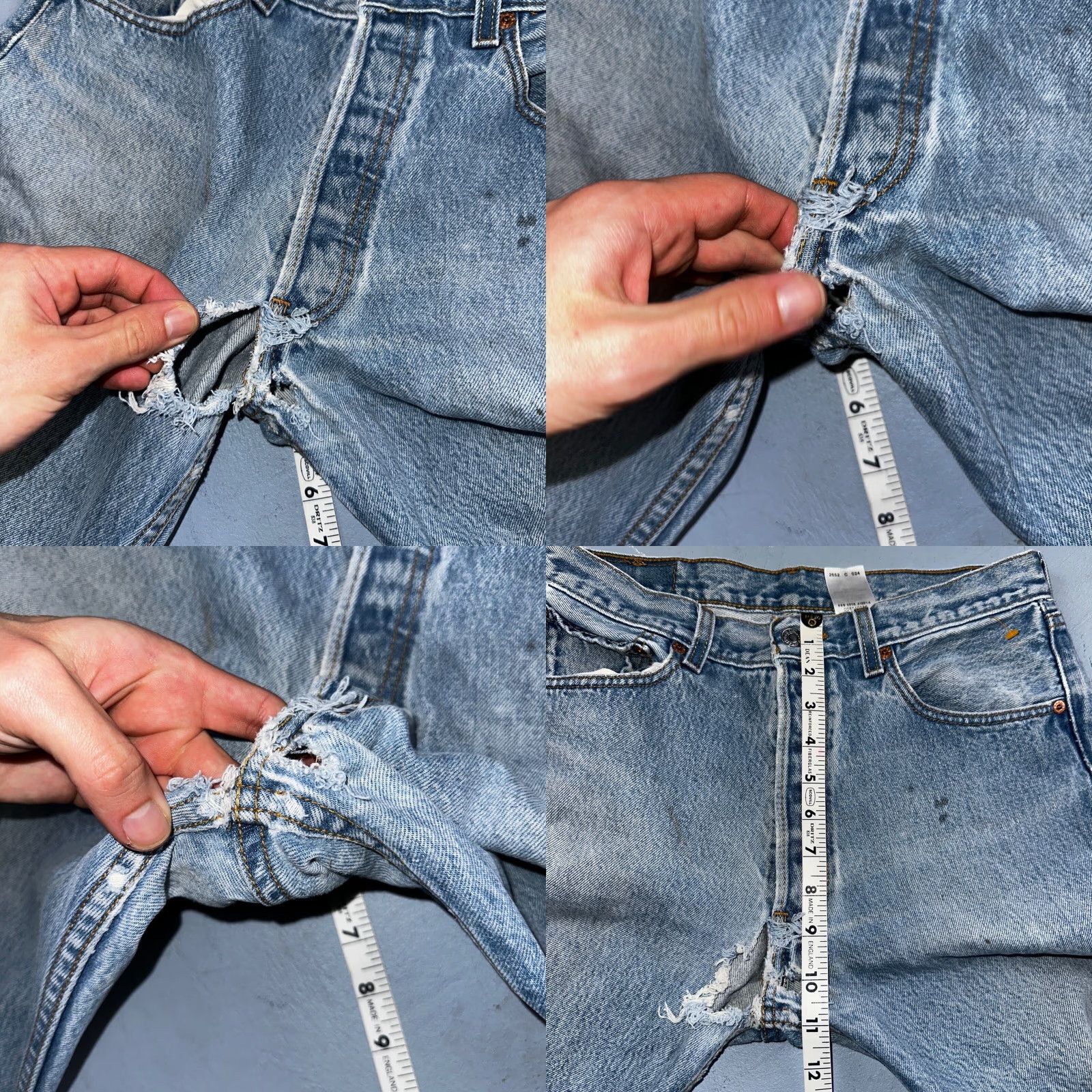 Levi's VINTAGE Levis 501 Y2K XX Straight Leg Jeans 33x36 Light Wash 2000s Act 31x32 Size US 33 - 8 Thumbnail