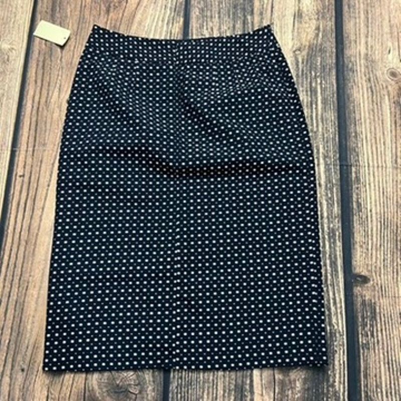 Coldwater Creek NWT Coldwater Creek Women's 4 Navy Polka Dot Pencil Skirt Size 27" / US 4 / IT 40 - 1 Thumbnail