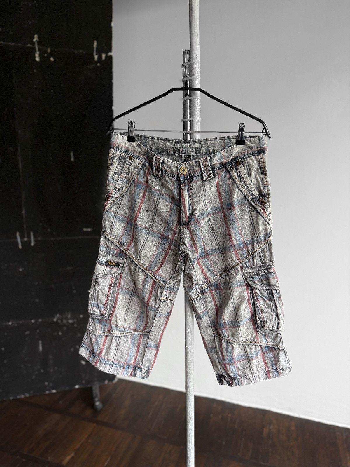 G-Star G-Star Raw Vintage 00s Cargo Shorts Plaid Pattern Casual Y2K Size US 34 / EU 50 - 1 Thumbnail