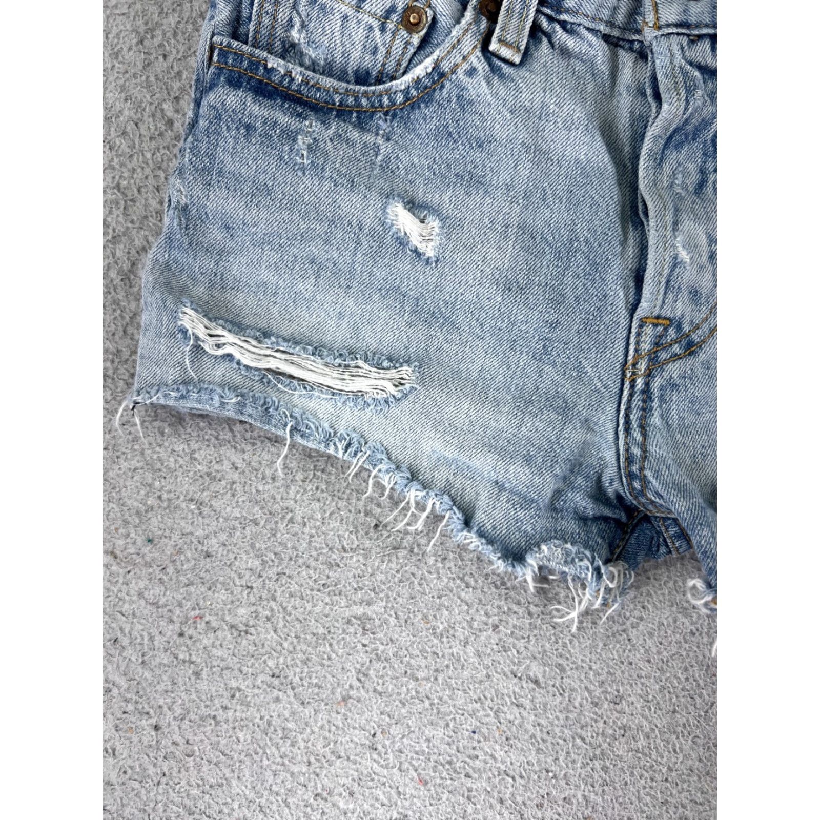 Bdg VINTAGE BDG Shorts Womens 31 Blue Denim Jean Cutoff Mom High Rise Distressed Cotton 29x2 Size 24" / US 00 / IT 34 - 3 Thumbnail