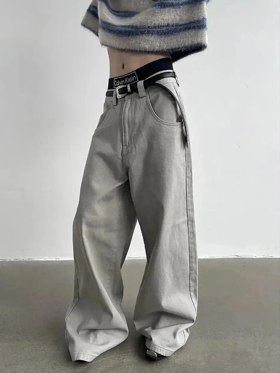 Japanese Brand Streetwear Retro Dragging Skater Baggy Jeans Unisex Size US 30 / EU 46 - 2 Thumbnail