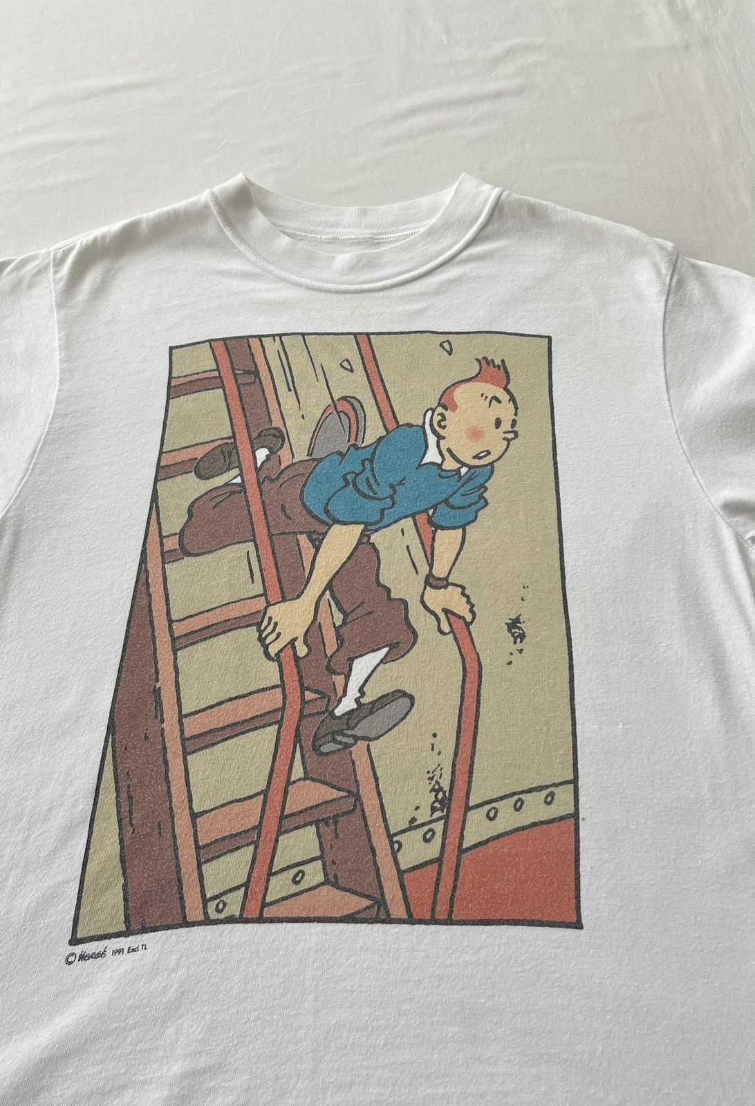 Cartoon Network Vintage 1991 The Adventure Of TinTin Comics Cartoon T-shirt Size US M / EU 48-50 / 2 - 3 Thumbnail