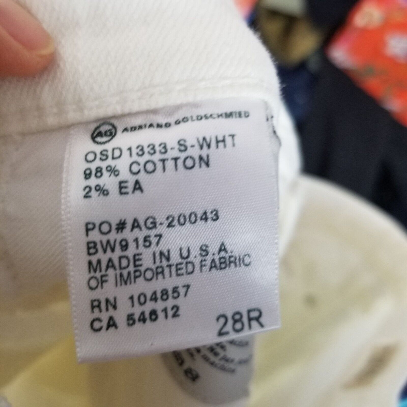 AG Adriano Goldschmied Adriano Goldschmied Womens White The Stilt Cigarette Roll Up Size 28" / US 6 / IT 42 - 8 Thumbnail