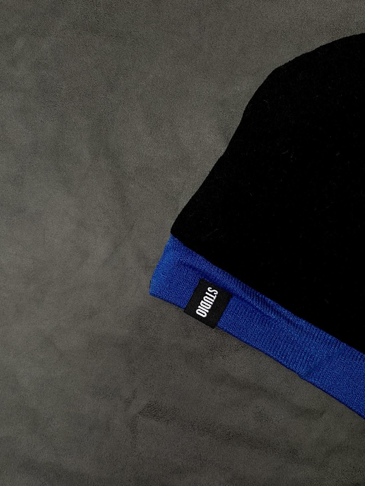 Japanese Brand Deadstock Faces Graphic No Cuff Knit Blue Beanie Hats OS Size ONE SIZE - 7 Thumbnail