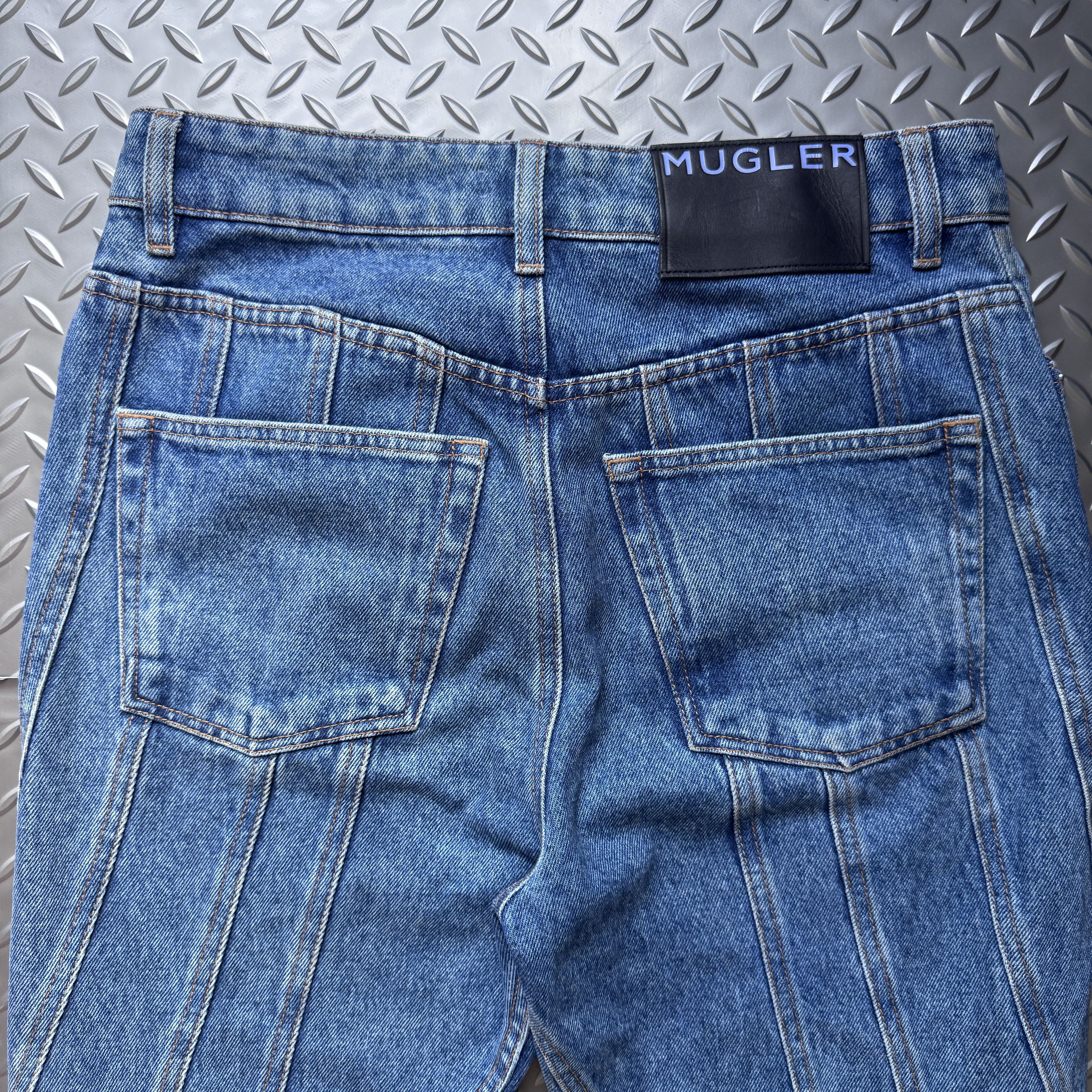 Mugler Mugler Multi Panel Spiral Seam Denim Jeans Size US 29 - 9 Thumbnail