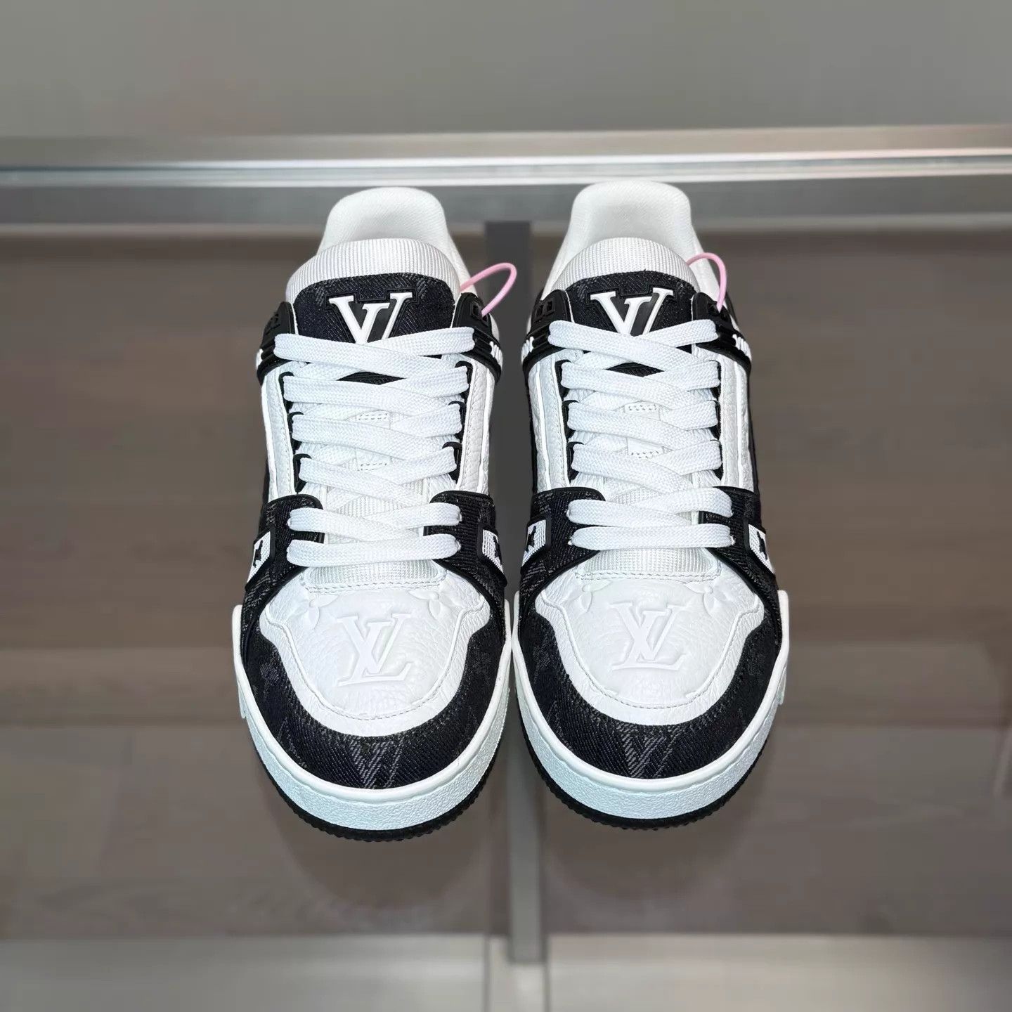 Louis Vuitton LV Trainer Black White Denim 36.5 Size US 6 / IT 36 - 2 Thumbnail