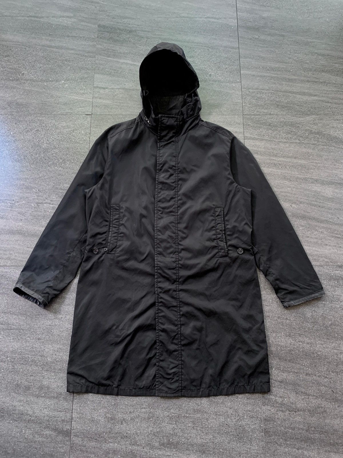 Prada FREE TAX! 2000s Convertible Nylon Long Coat Jacket Size US L / EU 52-54 / 3 - 2 Thumbnail