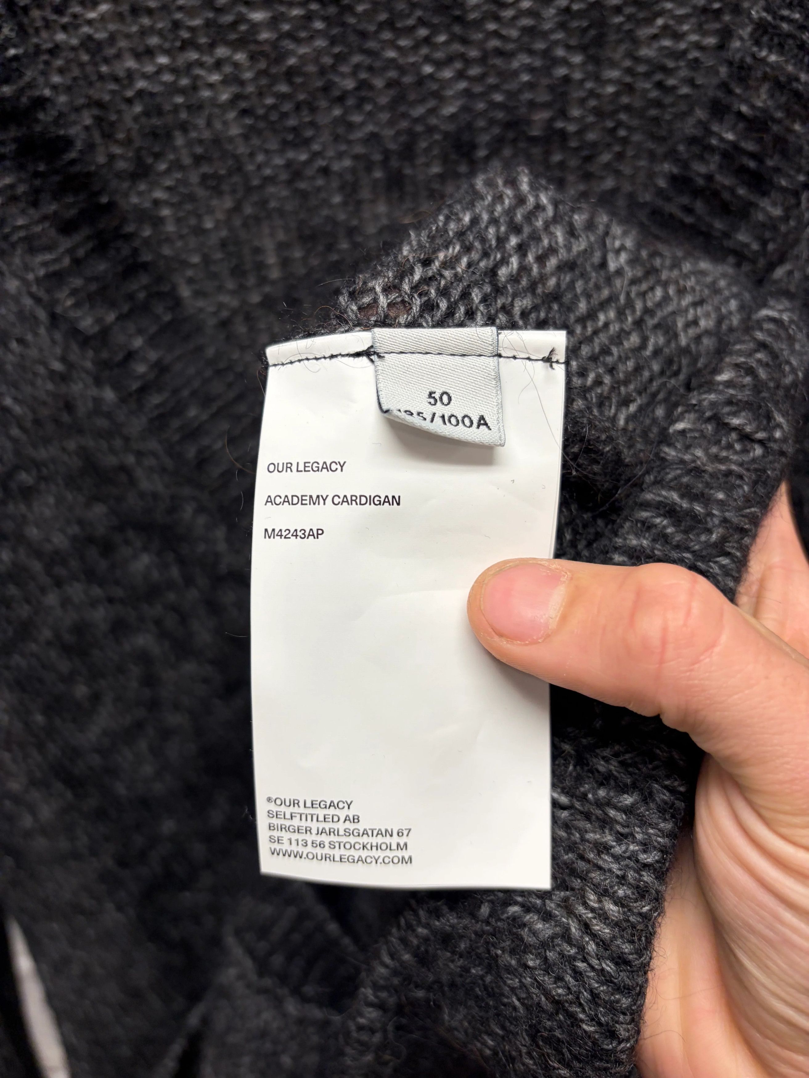 Our Legacy Our Legacy Black/Grey ‘Academy Cardigan’ Size US M / EU 48-50 / 2 - 5 Thumbnail