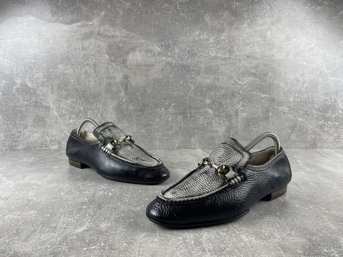 Gucci Gucci Vintage Horsebit Pebbled Leather Loafers Black Size US 7 / EU 40 - 4 Thumbnail