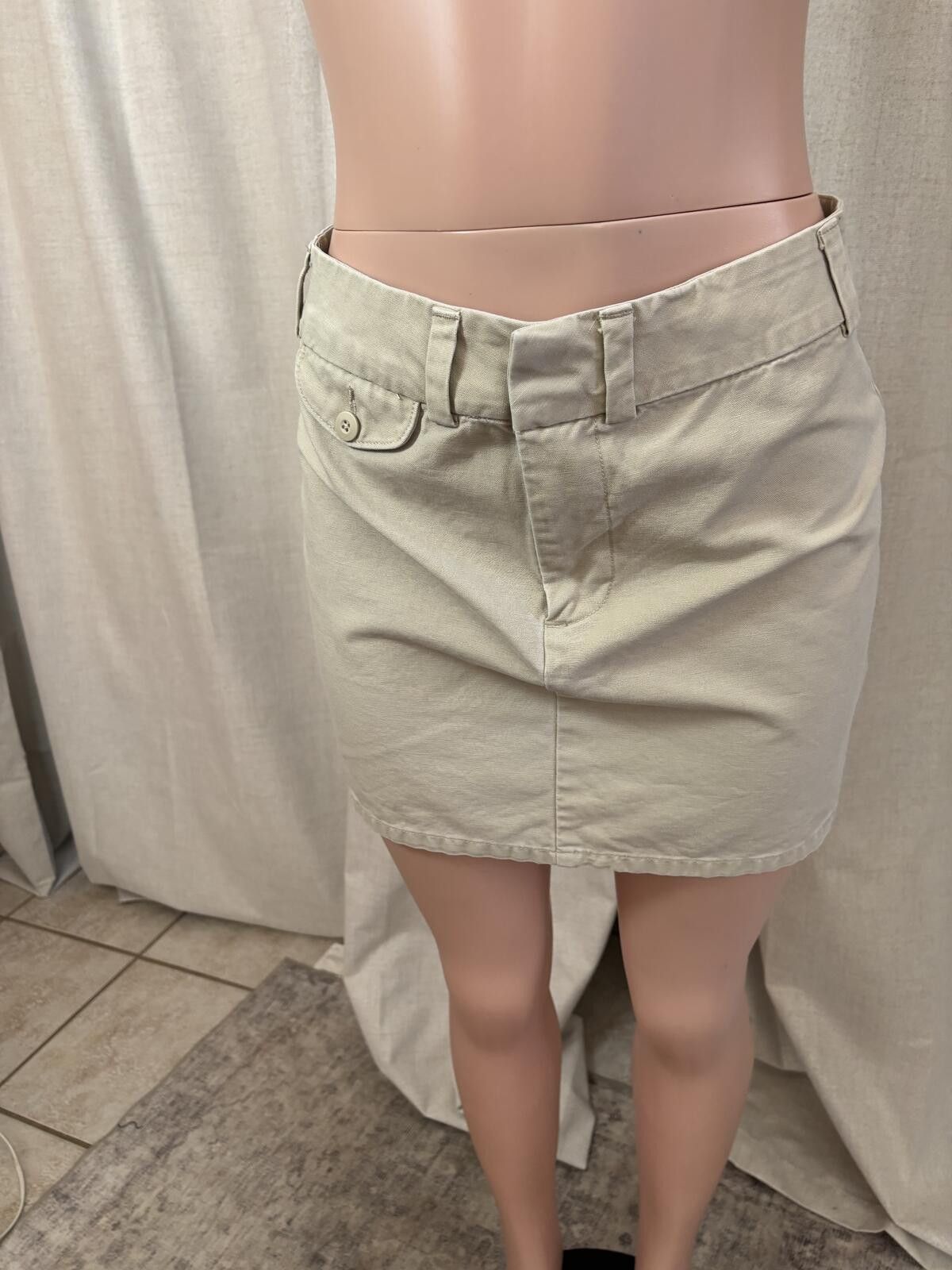 Unknown London Old Navy Khaki Mini Skirt Coastal Cowgirl Size 8. Size 30" / US 8 / IT 44 - 3 Thumbnail