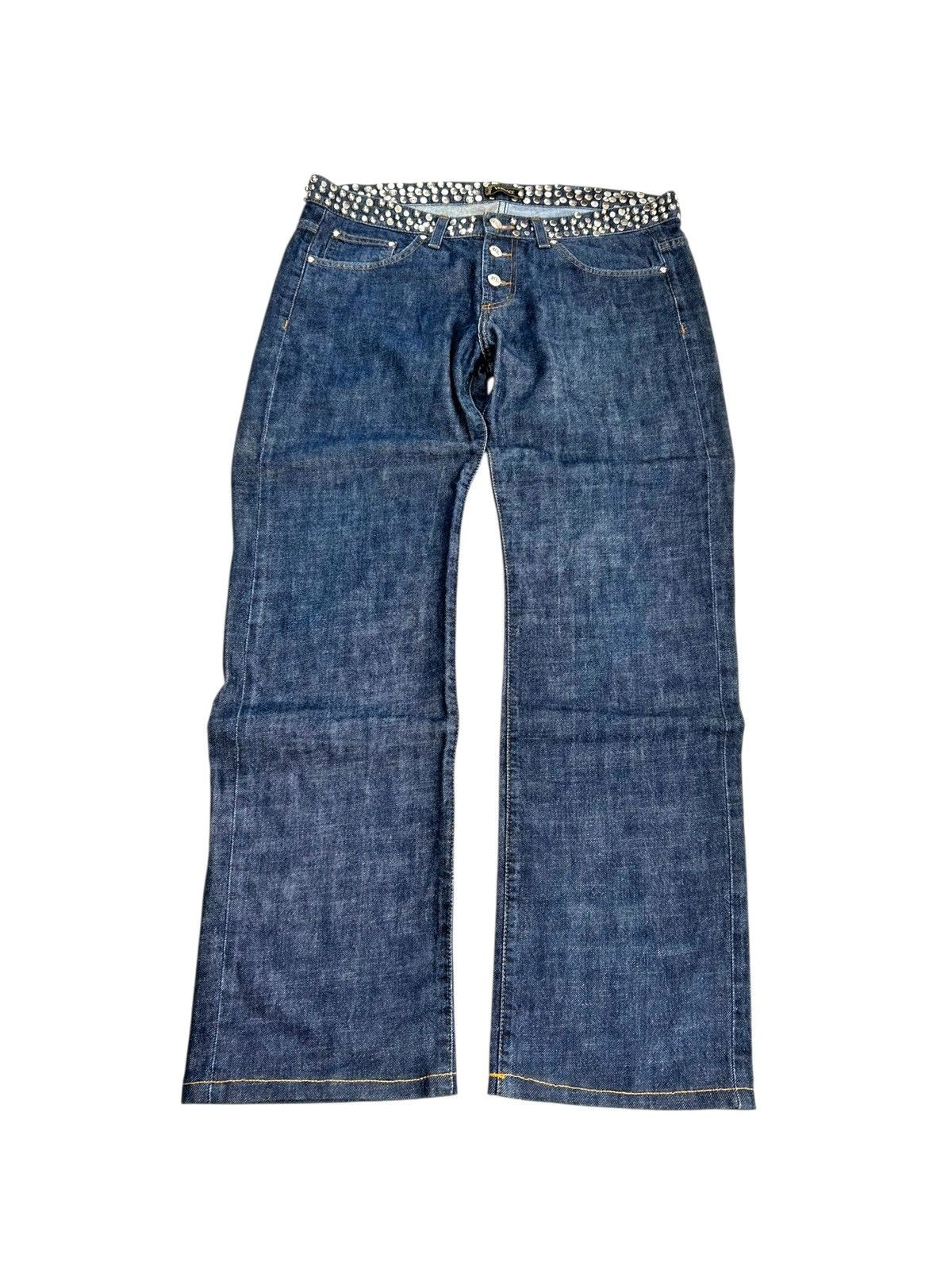 Versace Vintage Y2K Versace Jeans Couture denim studded pants rare Size 34" / US 12 / IT 48 - 1 Thumbnail