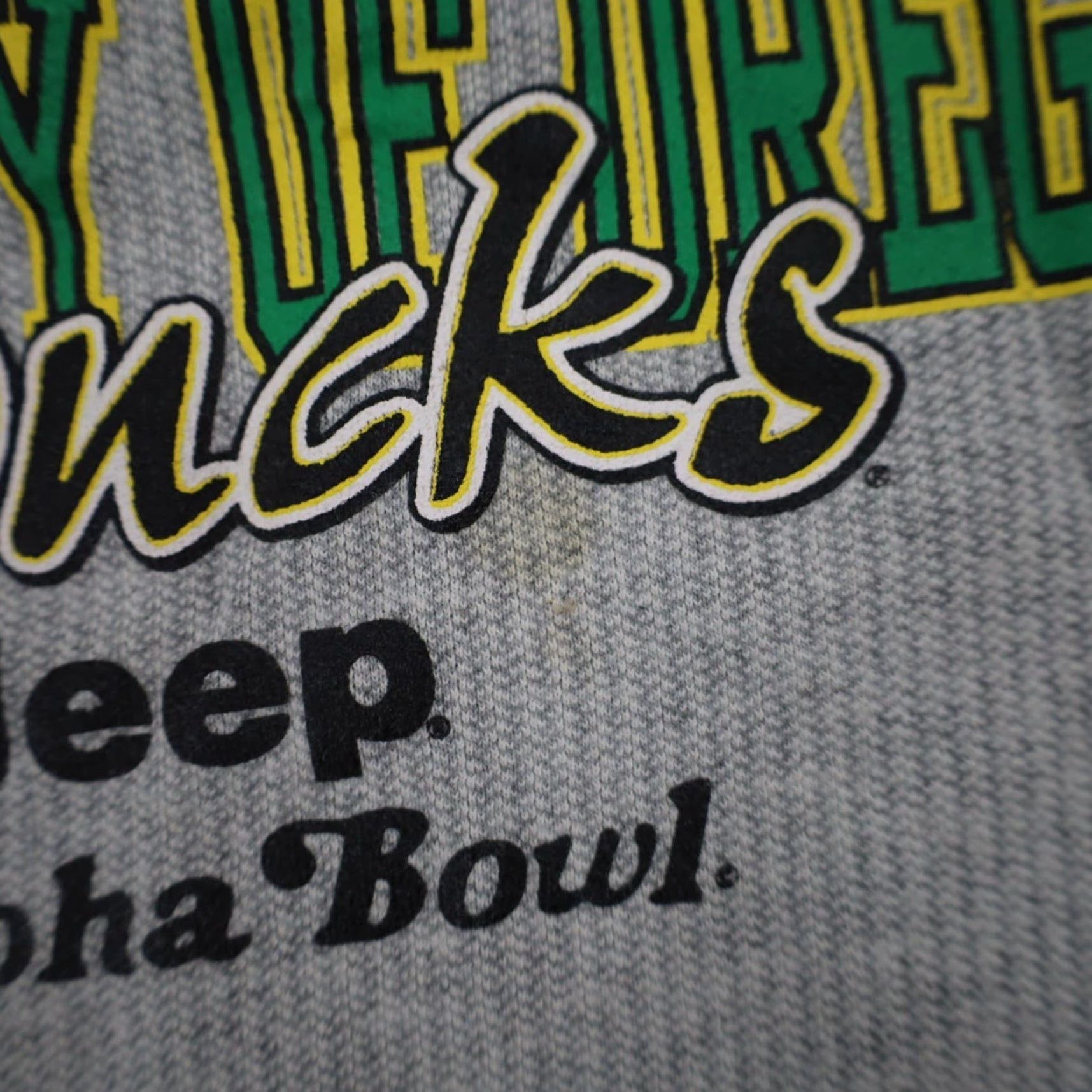 Jeep VINTAGE 1998 University of Oregon Jeep Aloha Bowl Graphic T Shirt Gray 2XL Mens Size US XXL / EU 58 / 5 - 4 Thumbnail