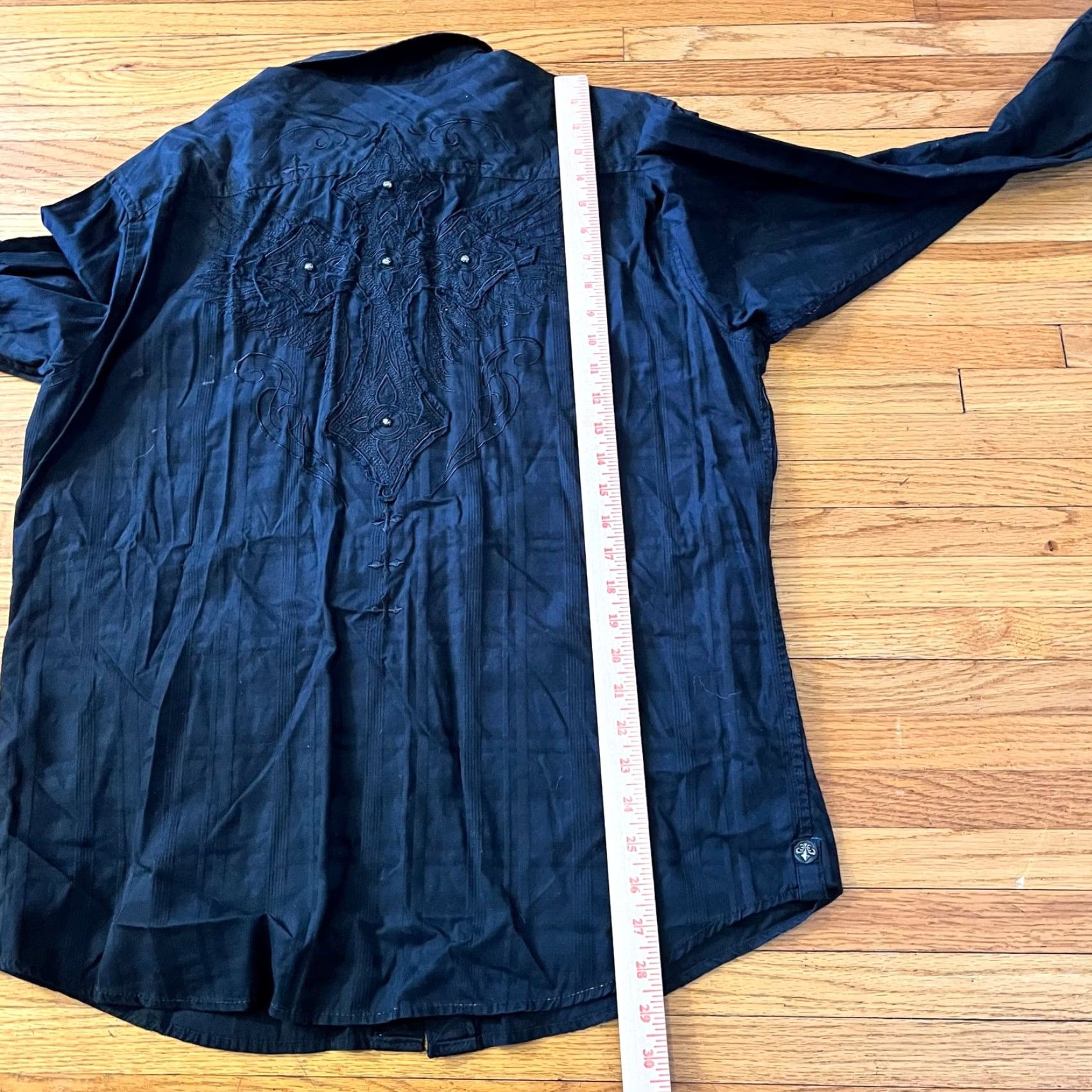 Affliction Affliction Shirt XL Black Long Sleeve Button Up Cross Skull Mens Size US XL / EU 56 / 4 - 7 Thumbnail