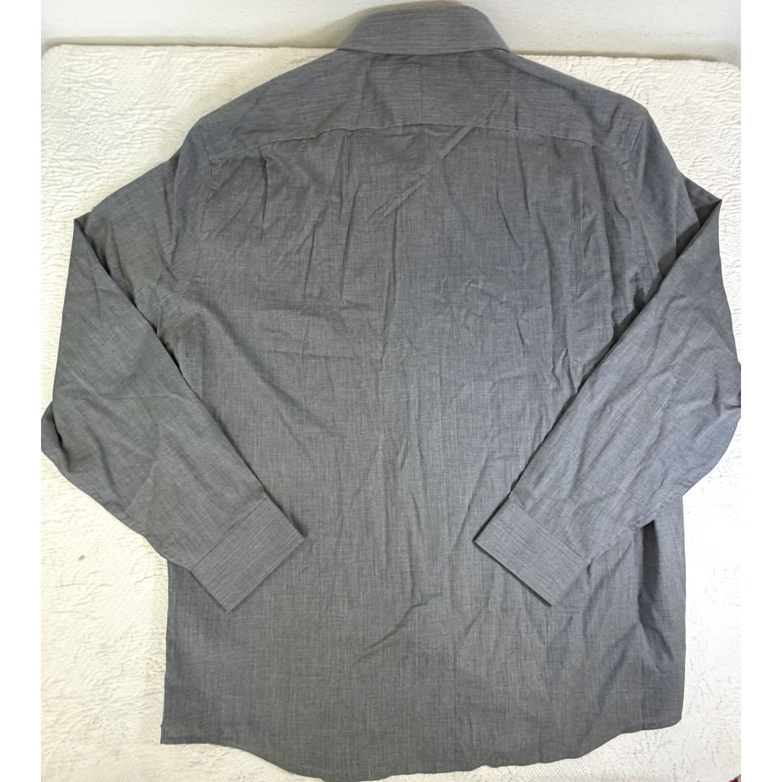 Todd Snyder Todd Snyder Dress Shirt Mens 17 Gray Albini Flanella Long Sleeve Spread Collar Regular Fit Button Pearl Size 46R - 2 Thumbnail