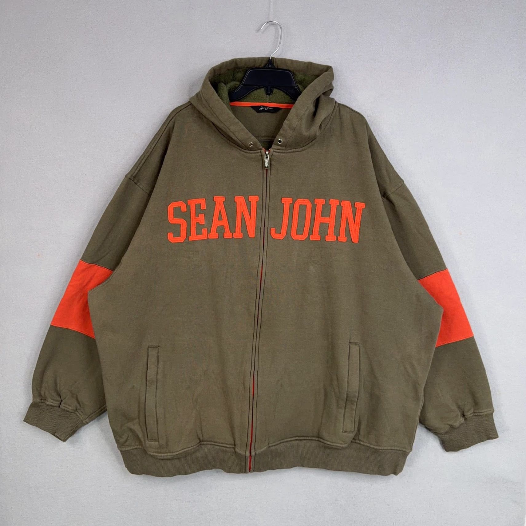 Sean John Sean John Hoodie Mens 3X Green Big Tall Graphic Streetwear Hip Hop Y2K Urban 90s Logo Full Zip Hooded Pockets Lined Size US XXL / EU 58 / 5 - 2 Thumbnail