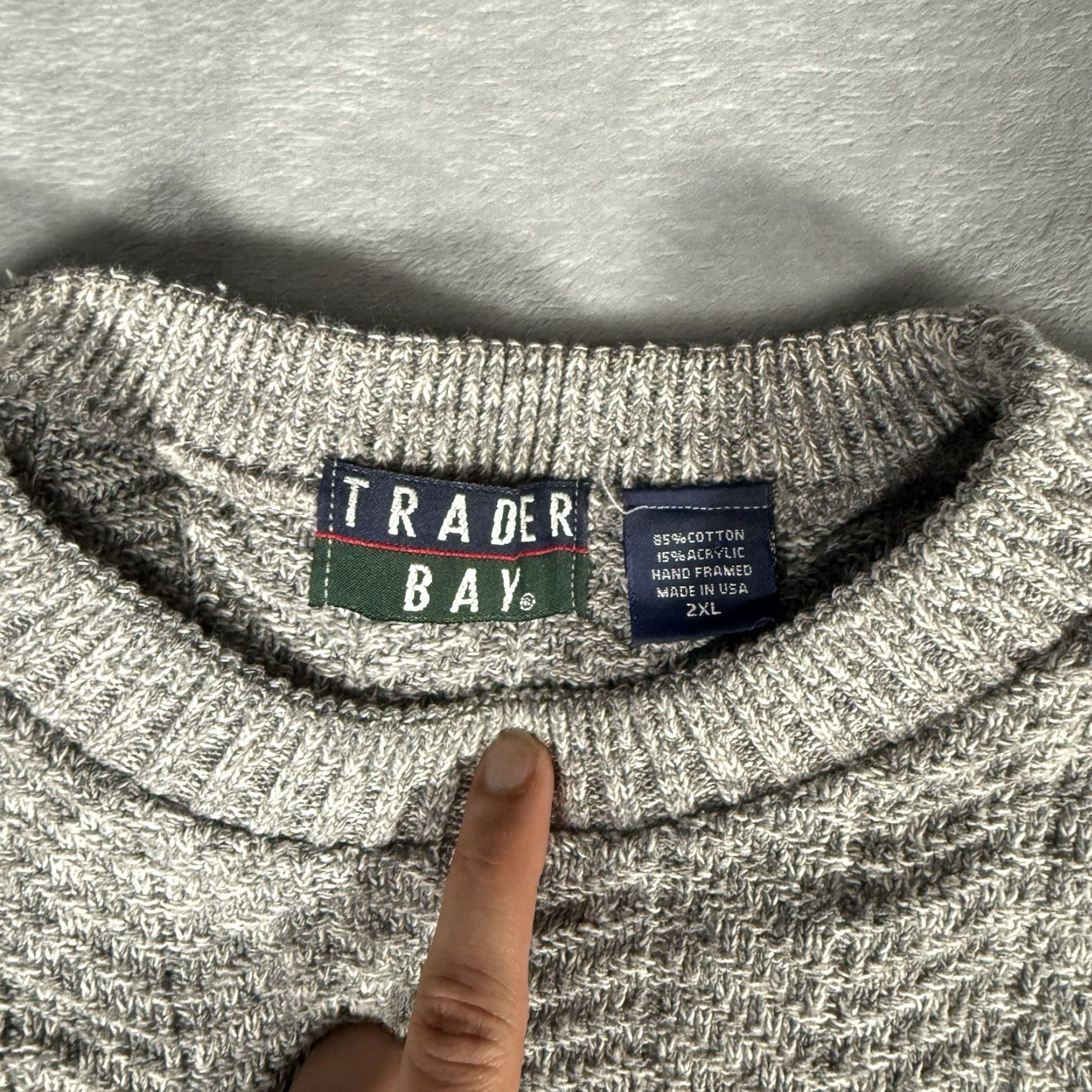 Vintage VINTAGE Trader Bay Crewneck Sweater Mens 2XL Gray 90s Busy Knit Pullover Casual United States Made In USA Crew Neck Mens 2XL Size US XXL / EU 58 / 5 - 3 Thumbnail