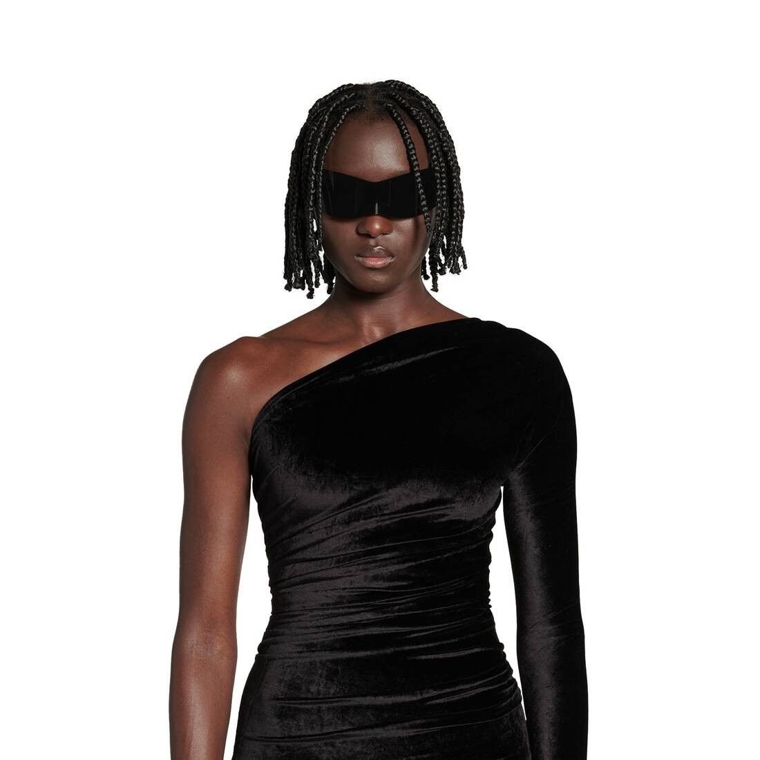 Balenciaga o1bcso1str0326 Asymmetric Dress in Black Size M / US 6-8 / IT 42-44 - 5 Thumbnail