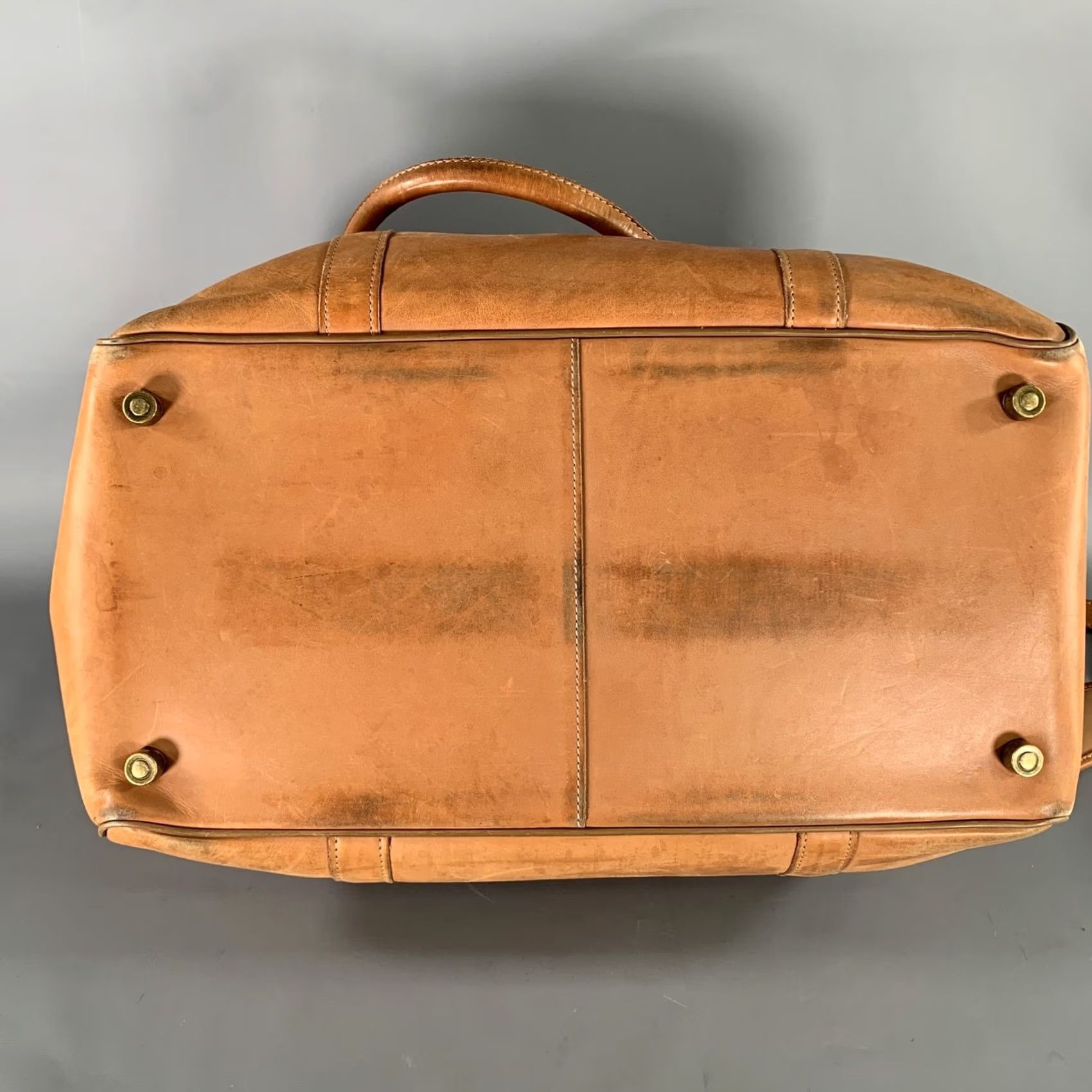 Vintage HARTMANN Leather Duffle Bags Brown Light Solid Size One Size Size ONE SIZE - 7 Thumbnail