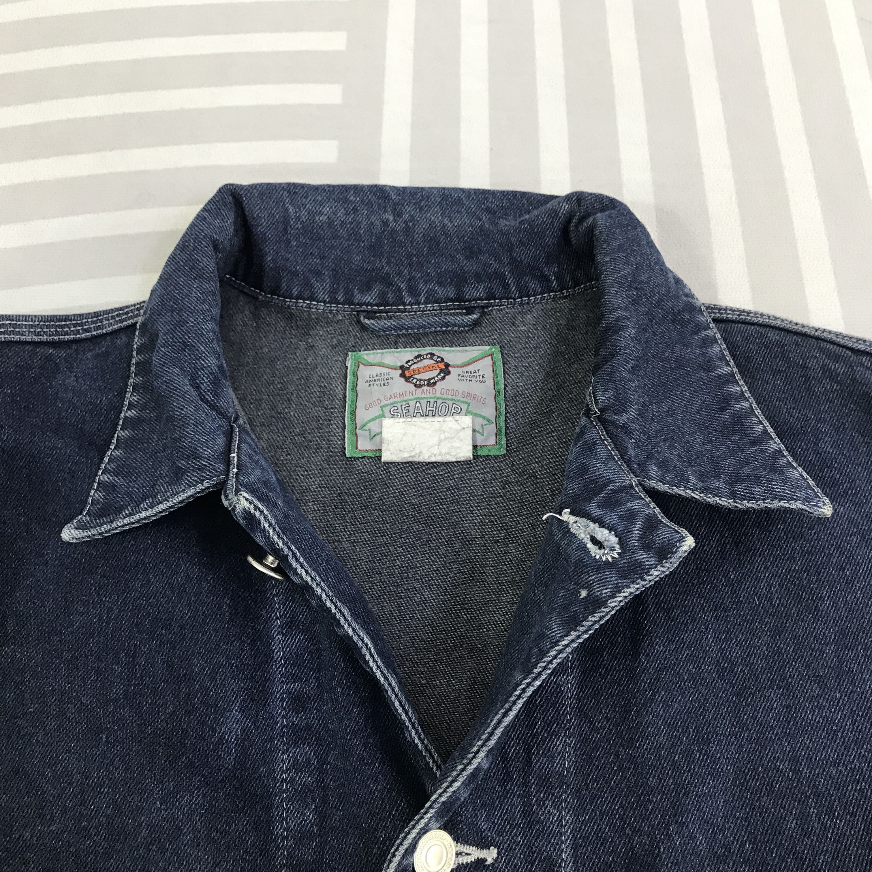 Japanese Brand Vintage Seashop Denim Button Jacket K115B7 Size US L / EU 52-54 / 3 - 5 Thumbnail