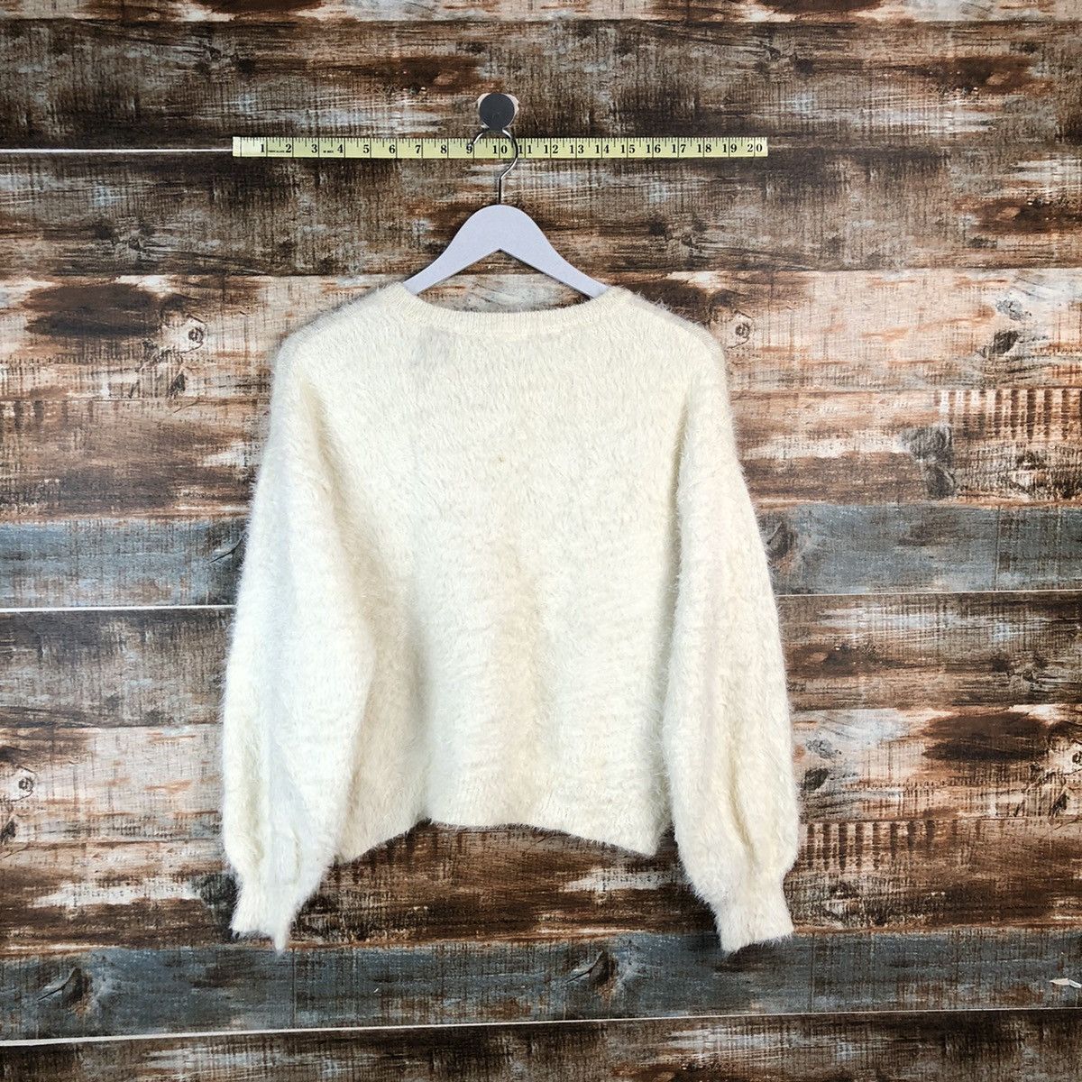 Vintage DLL Earth Music & Econology Cream Mohair Knitwear #C075 Size S / US 4 / IT 40 - 12 Thumbnail