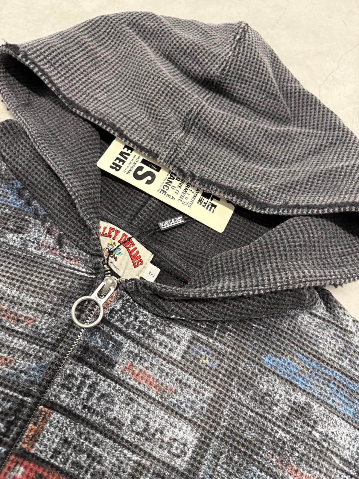 Vale Vale Forever Valley Black Glitch Waffle Knit Zip Up Hoodie Size US XL / EU 56 / 4 - 3 Thumbnail