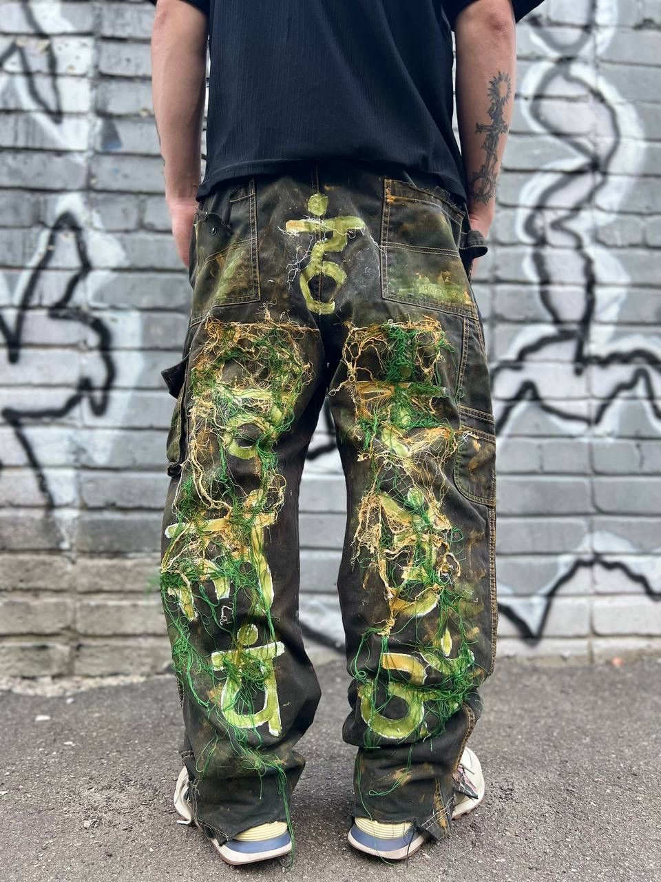 Handmade × Japanese Brand 1of1 custom Distressed Pants Buddha Size US 35 - 1 Thumbnail