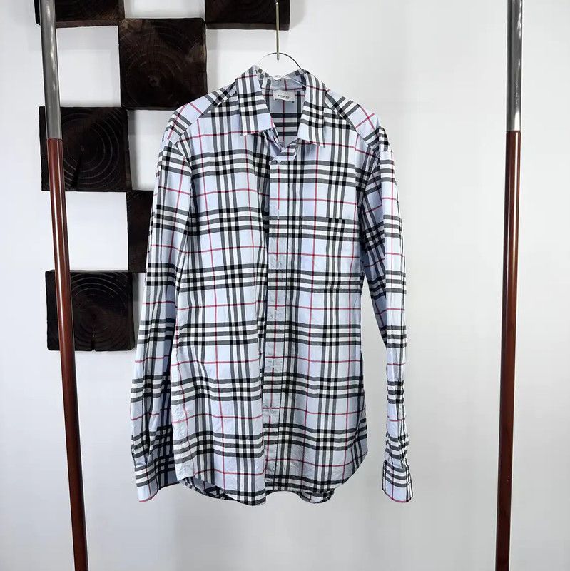 Burberry Burberry Women's Light Blue Check Shirt Size S / US 4 / IT 40 - 1 Thumbnail