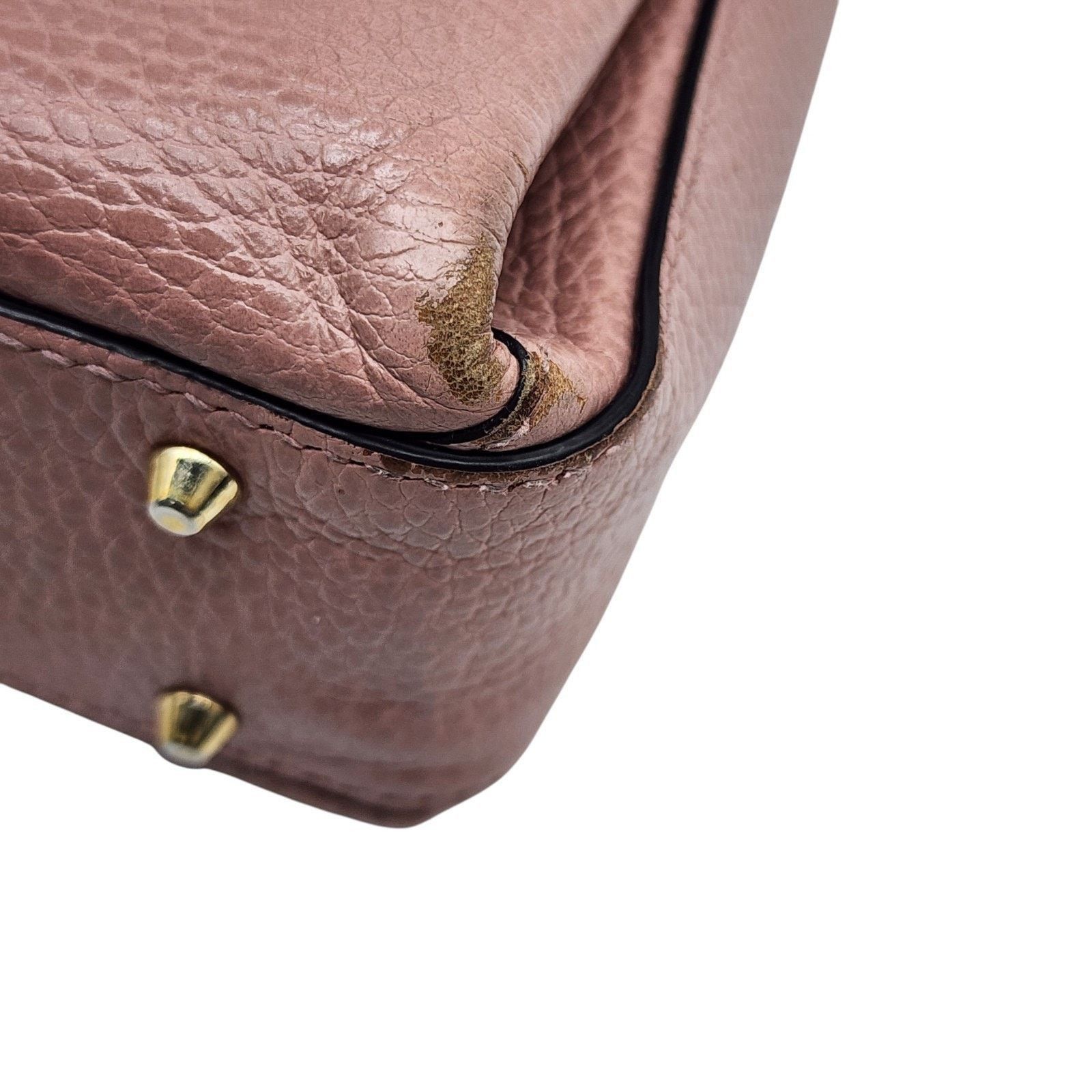 Gucci GG Marmont Pebbled Leather Interlocking Top Handle Bag Pink Size ONE SIZE - 10 Thumbnail