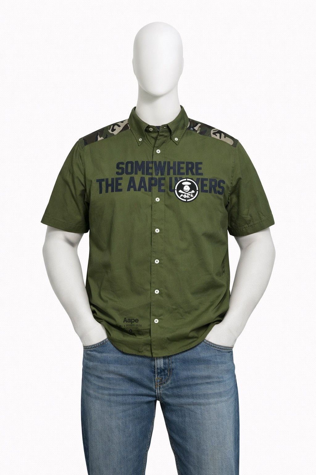 Aape Aape by A Bathing Ape Bape Button Up Short Sleeve Shirt Size US S / EU 44-46 / 1 - 1 Thumbnail